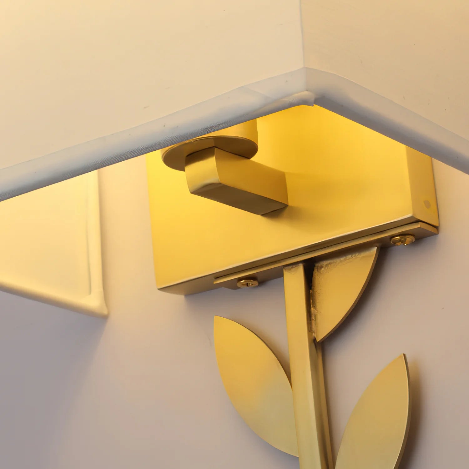 Verve Wall Lamp Brass Leaf Fabric - Letslighting