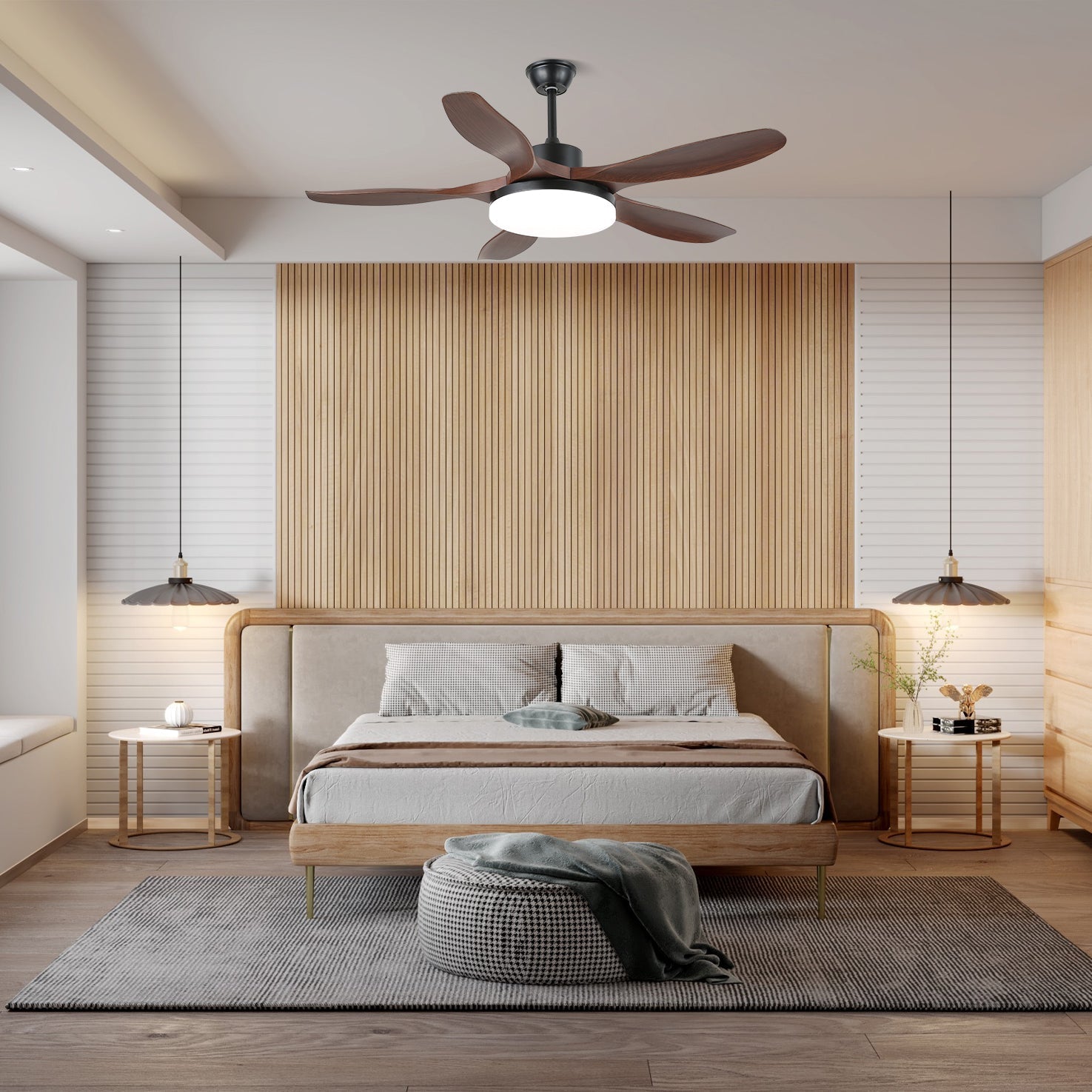Dario Minimalist Wood Ceiling Fan Light - Letslighting