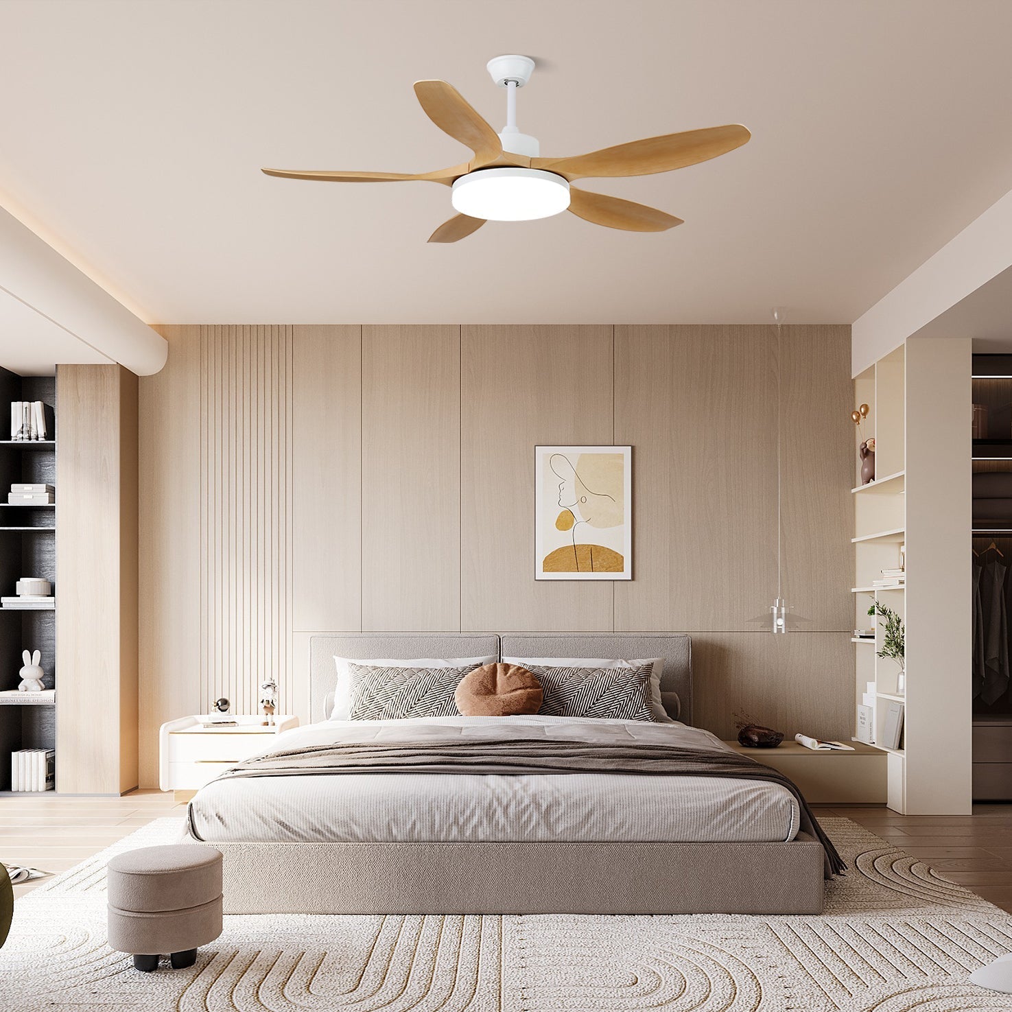 Dario Minimalist Wood Ceiling Fan Light - Letslighting