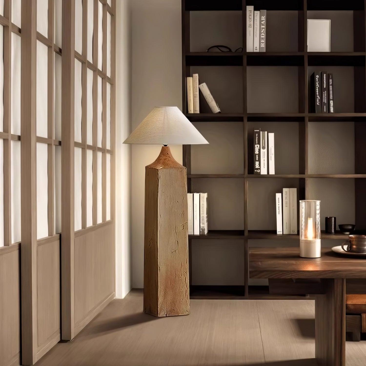 Rustica Timber Column Floor Lamp - Letslighting