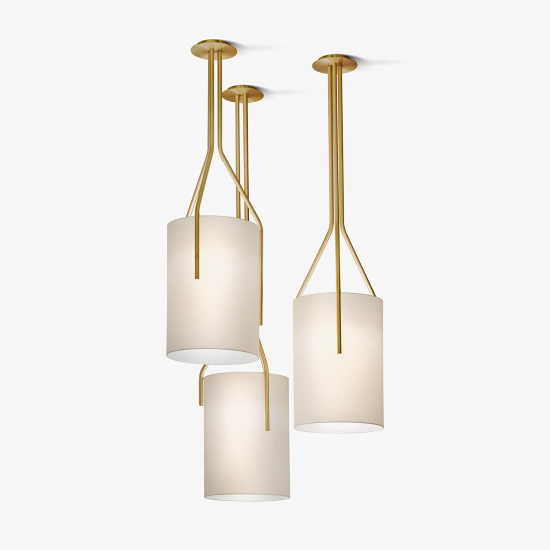 Lustra Chandelier LED 3-Lights Brass Modern - Letslighting
