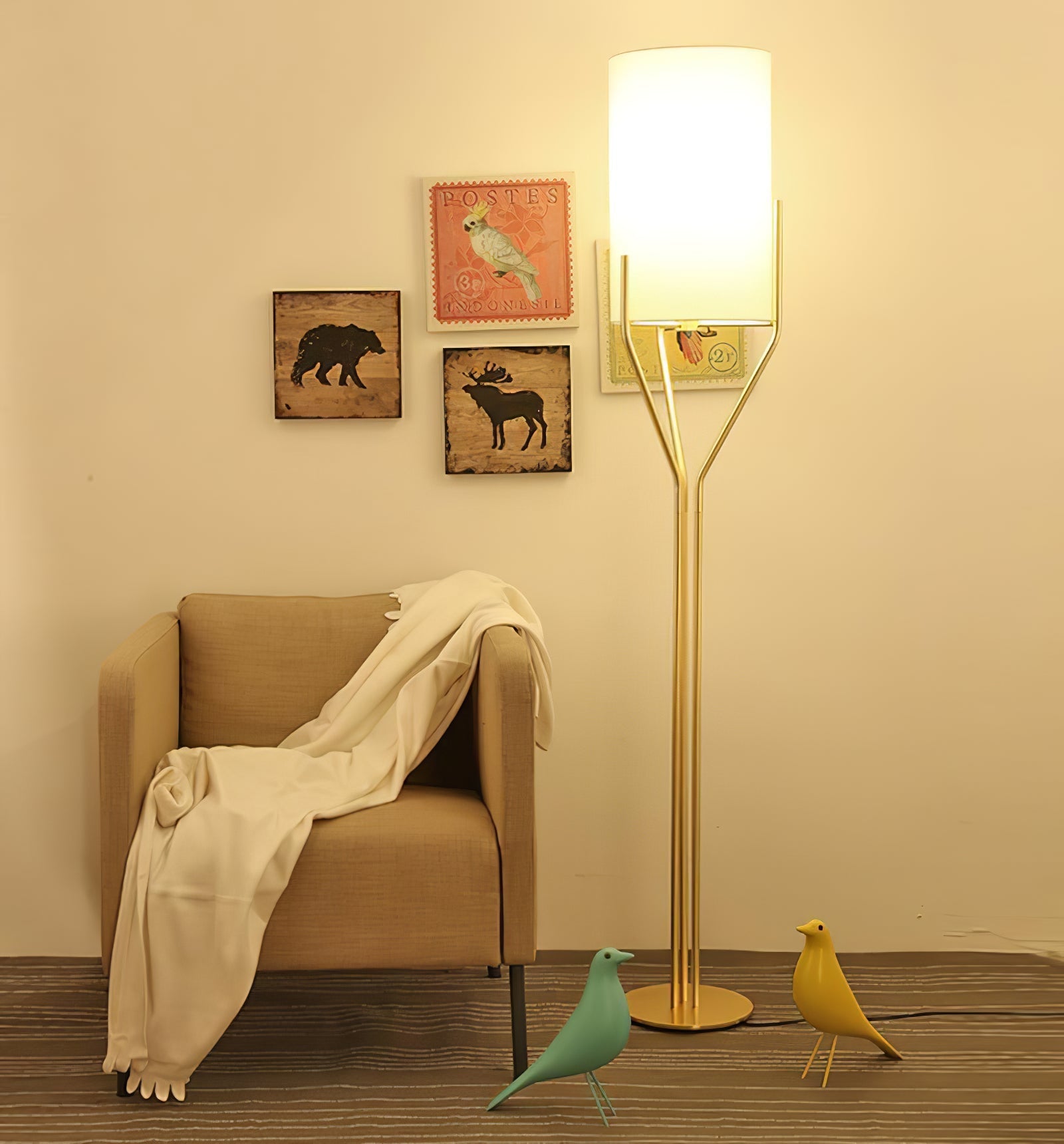 Evvynor Glam Brass Floor Lamp - Letslighting