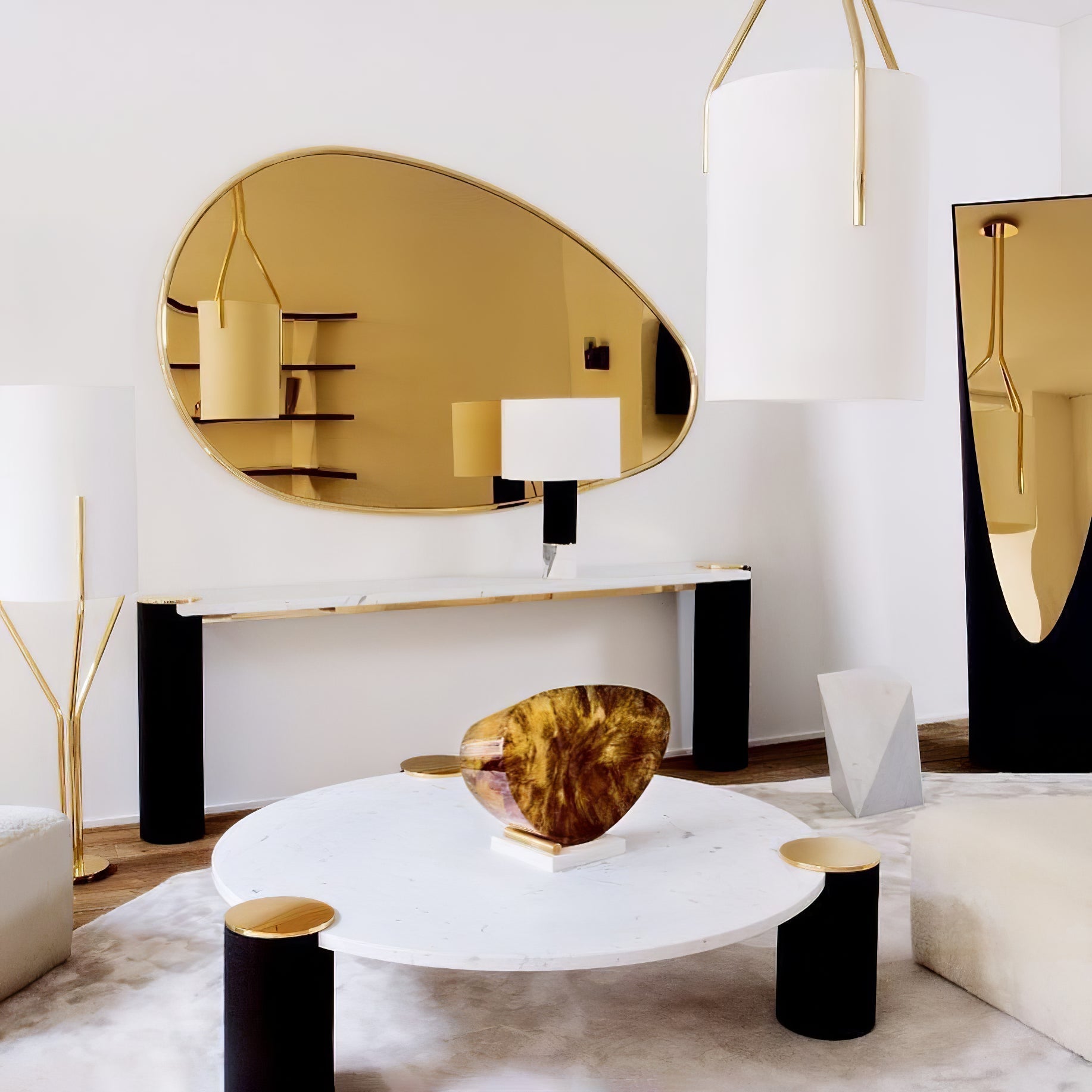 Evvynor Glam Brass Floor Lamp - Letslighting