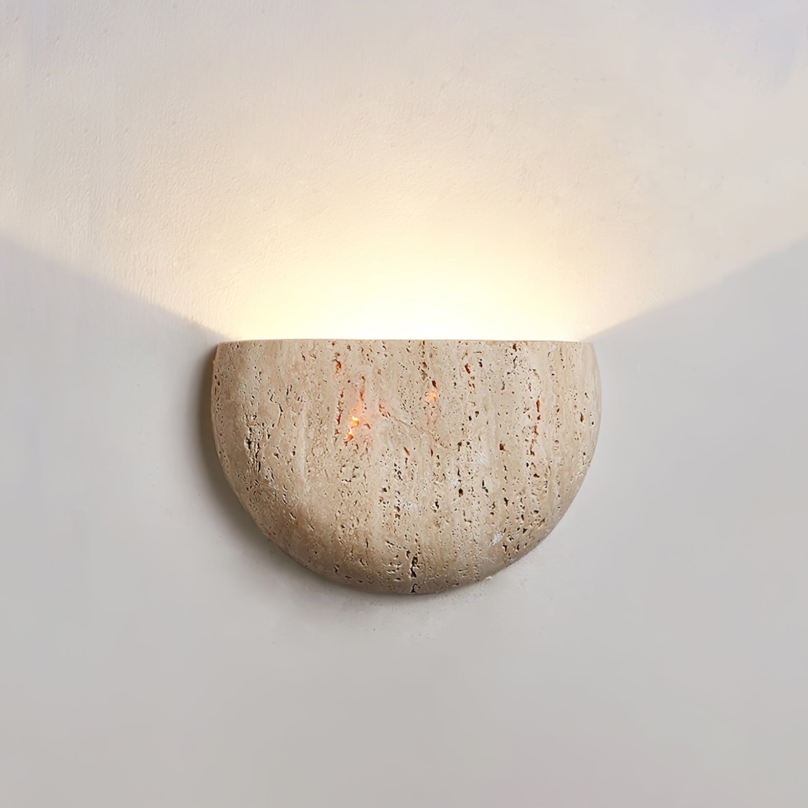 Armarel Half Moon Travertine Wall Light - Letslighting