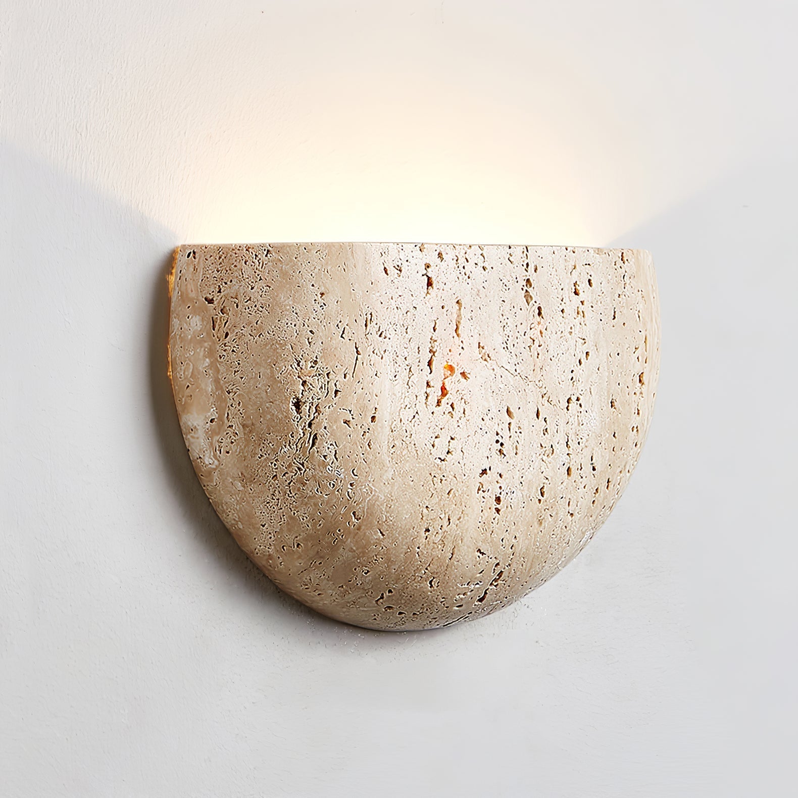Armarel Half Moon Travertine Wall Light - Letslighting