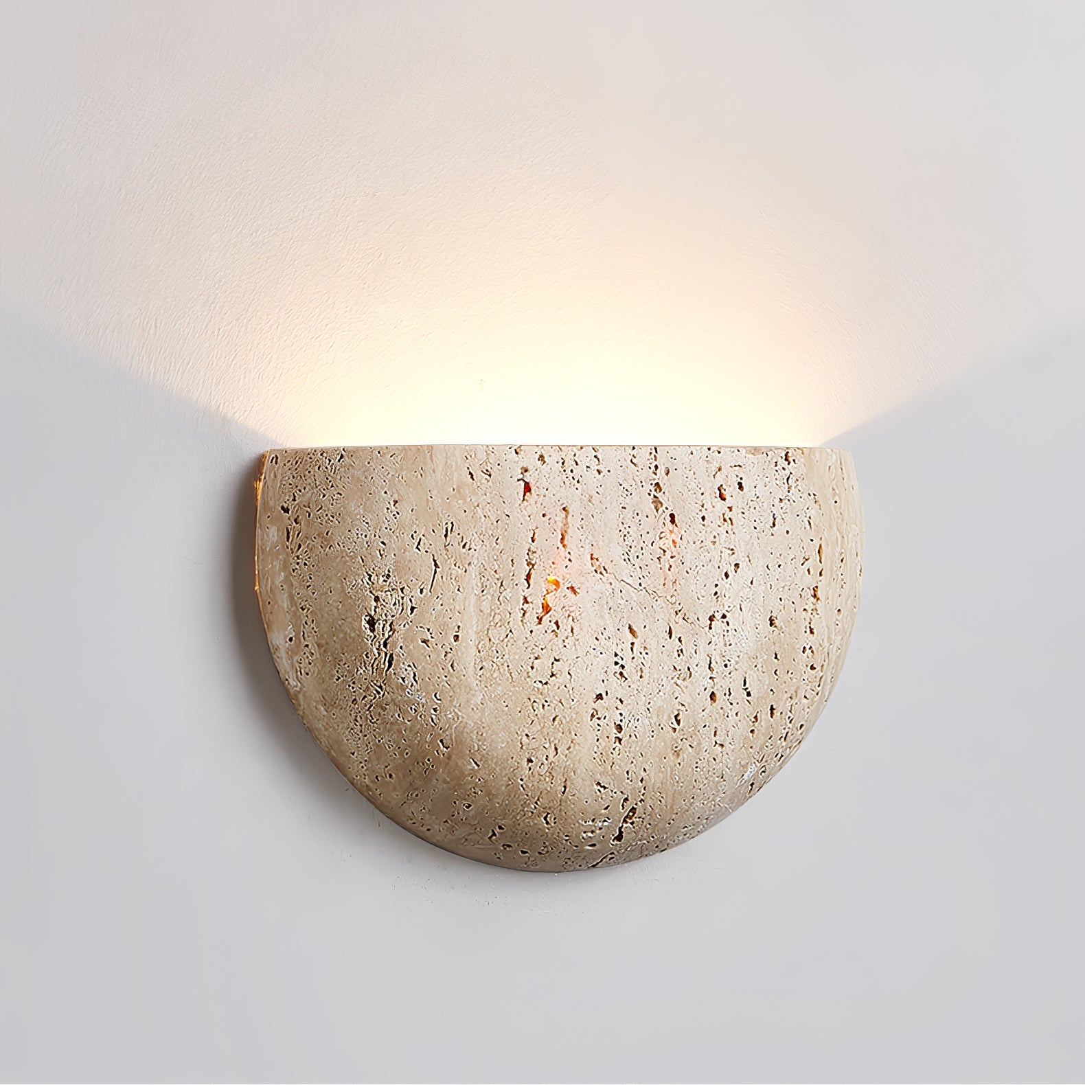 Armarel Half Moon Travertine Wall Light - Letslighting