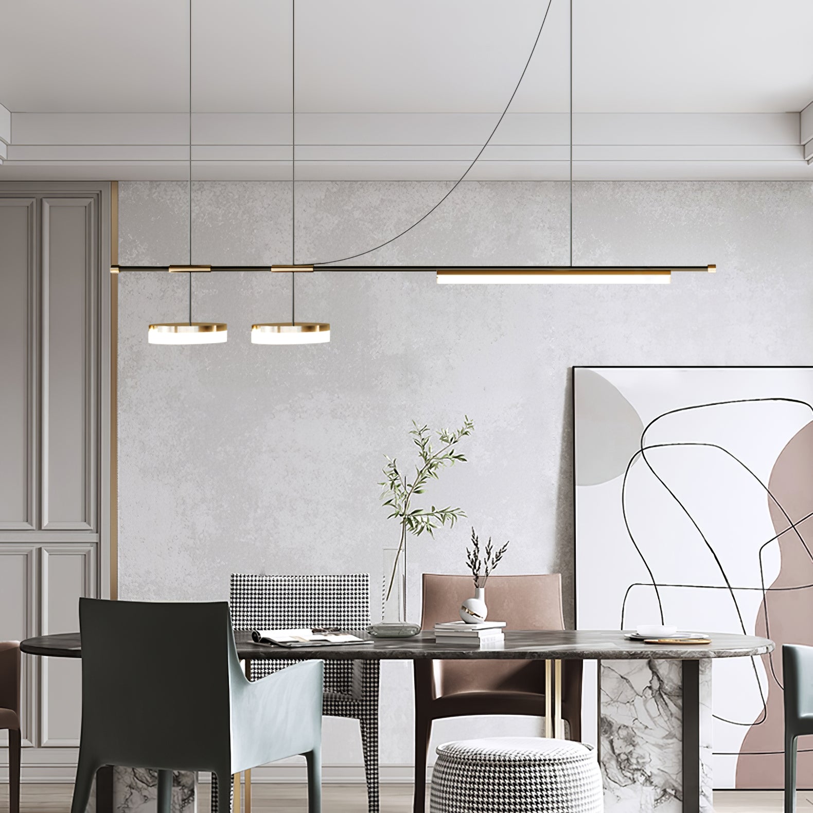Della Linear Modern Pendant Light - Letslighting