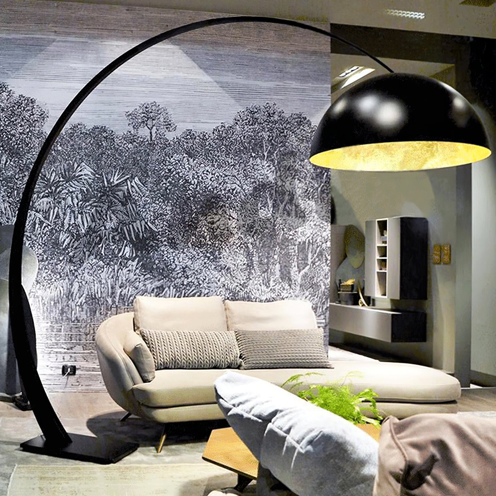 Cutalus Curved Black Arc Floor Lamp - Letslighting