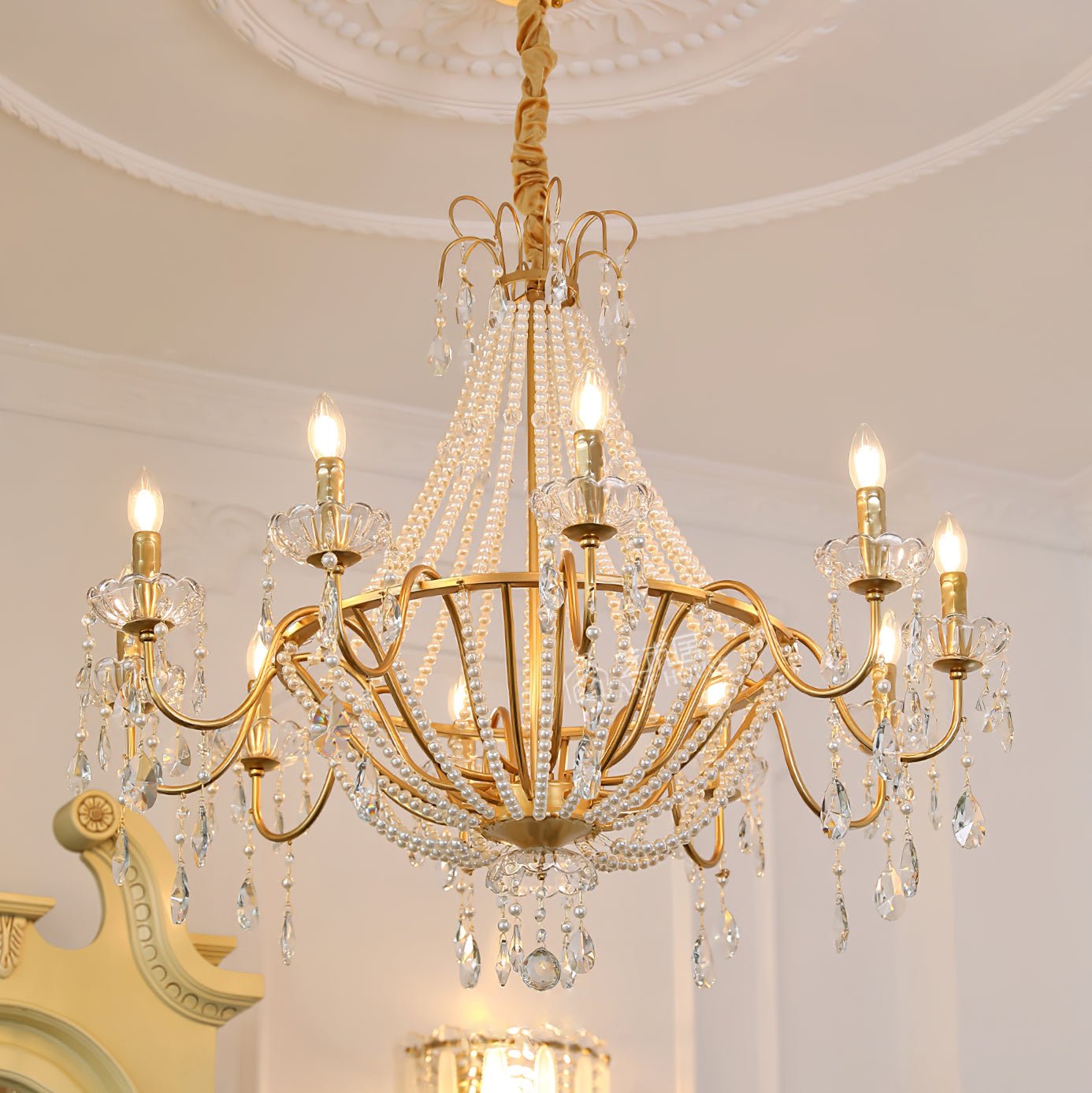 Eurvaros Vintage Crystal Brass Chandelier - Letslighting