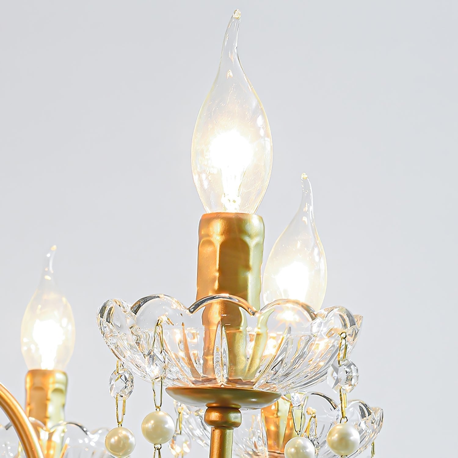 Eurvaros Vintage Crystal Brass Chandelier - Letslighting
