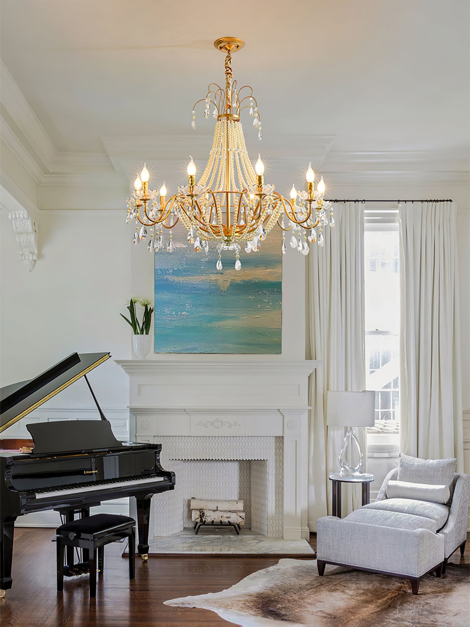 Eurvaros Vintage Crystal Brass Chandelier - Letslighting