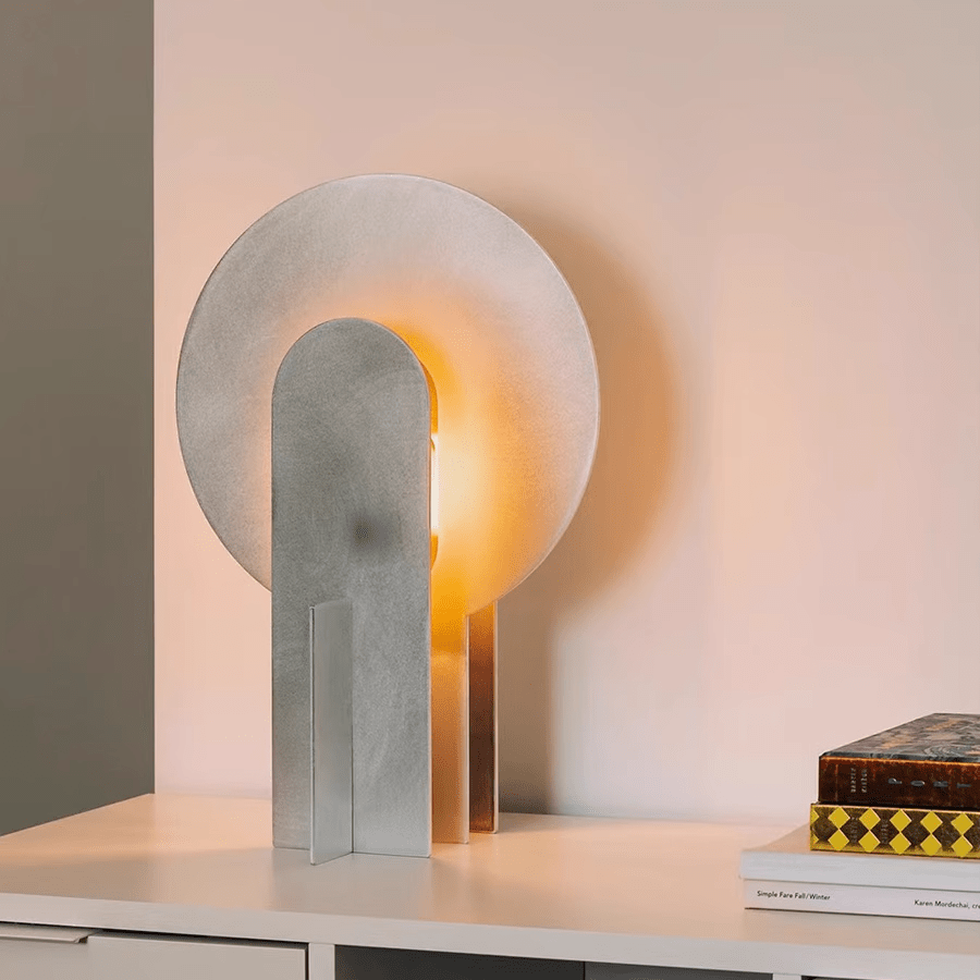 Arch Modern Stainless Steel & Marble Table Lamp