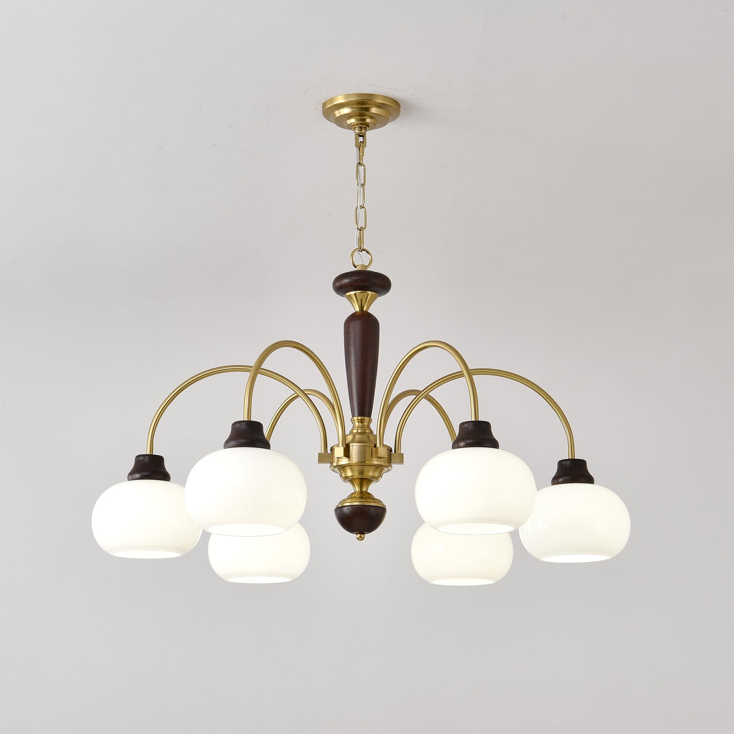 Aurora Chandelier Arched Globe White Shade - Letslighting