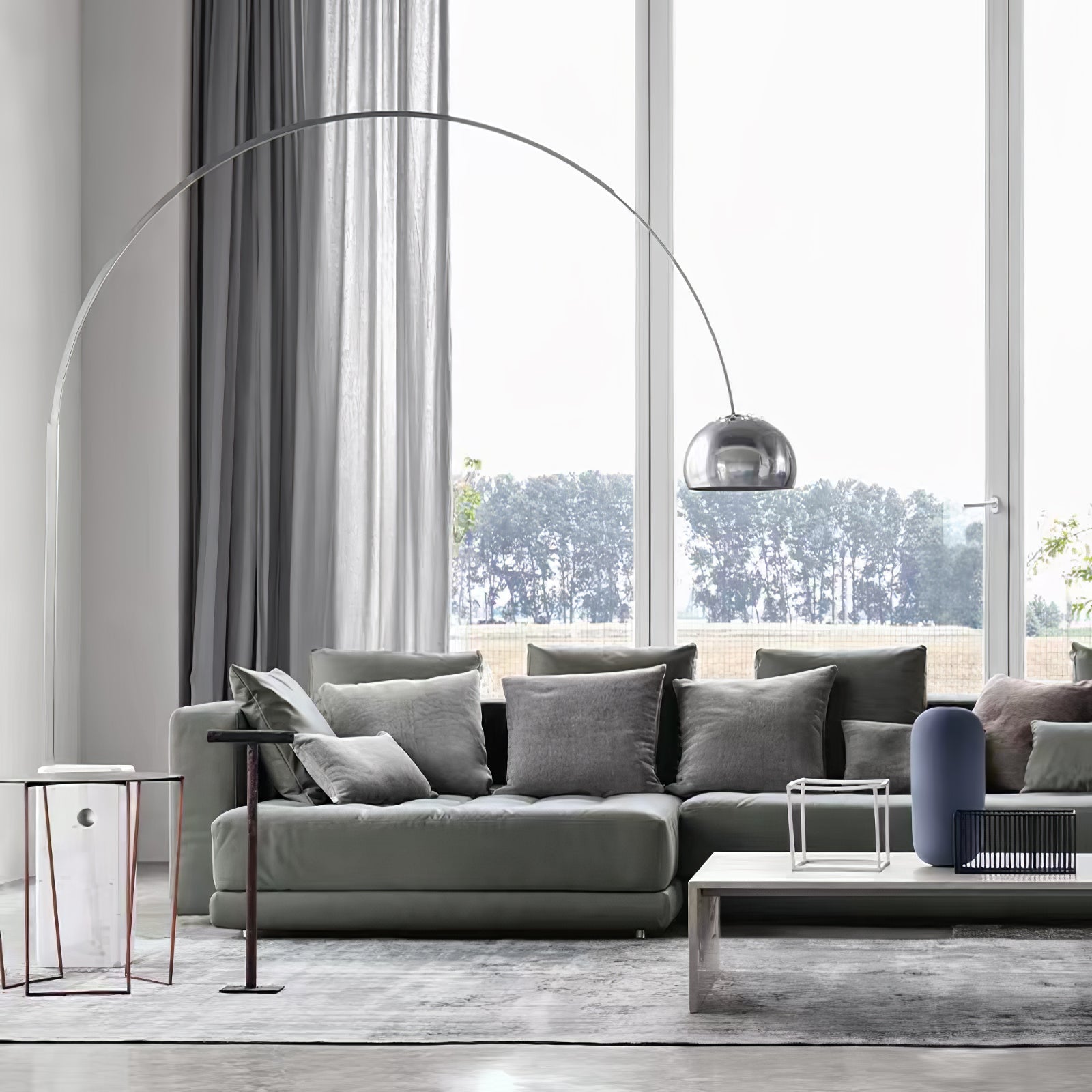 Alevra Steel Marble Floor Lamp - Letslighting