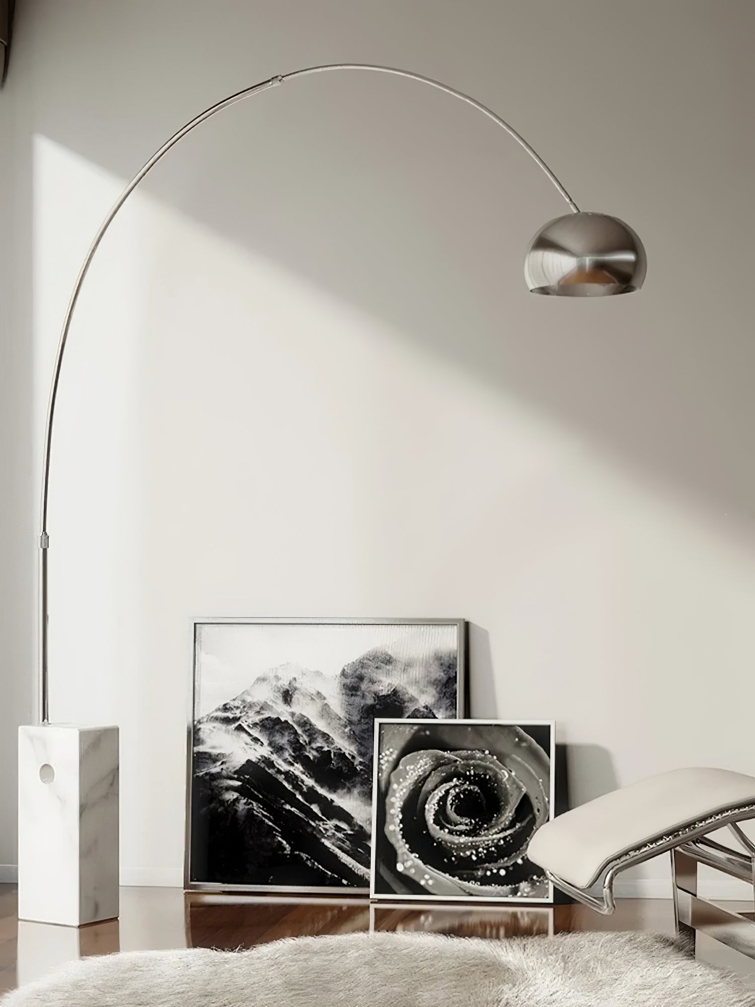 Alevra Steel Marble Floor Lamp - Letslighting