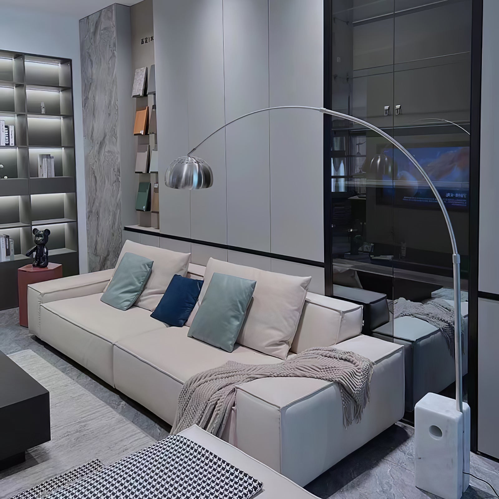 Alevra Steel Marble Floor Lamp - Letslighting