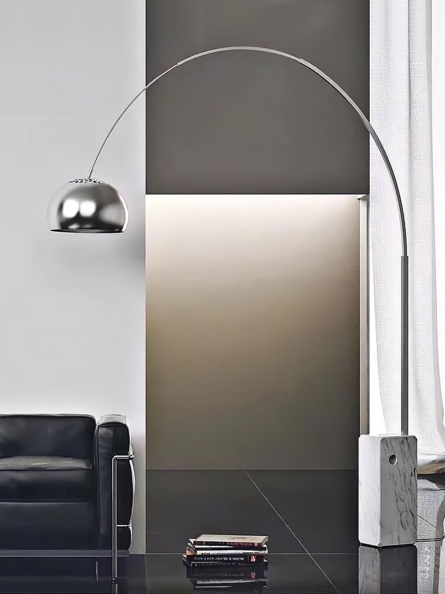 Alevra Steel Marble Floor Lamp - Letslighting