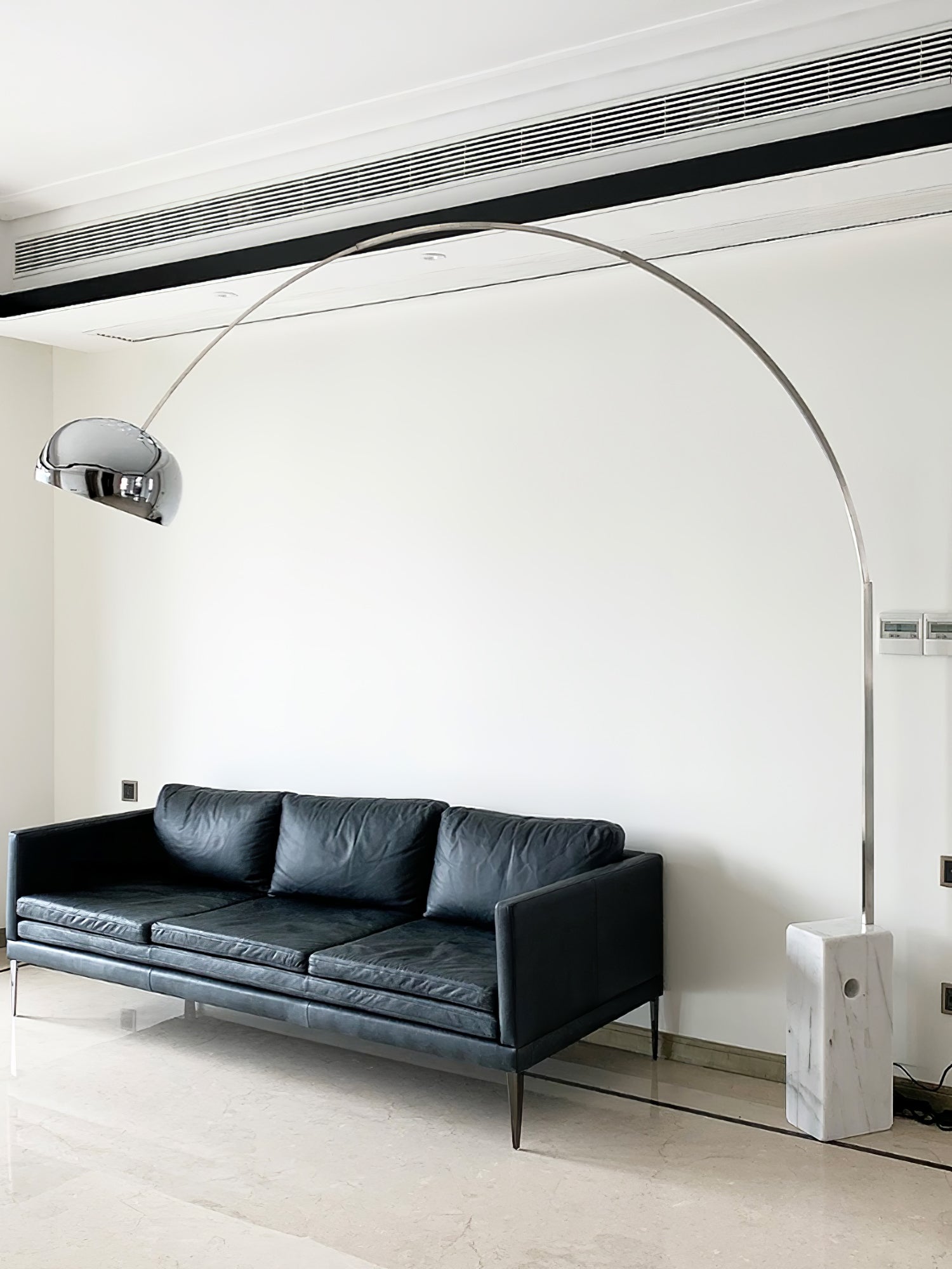 Alevra Steel Marble Floor Lamp - Letslighting