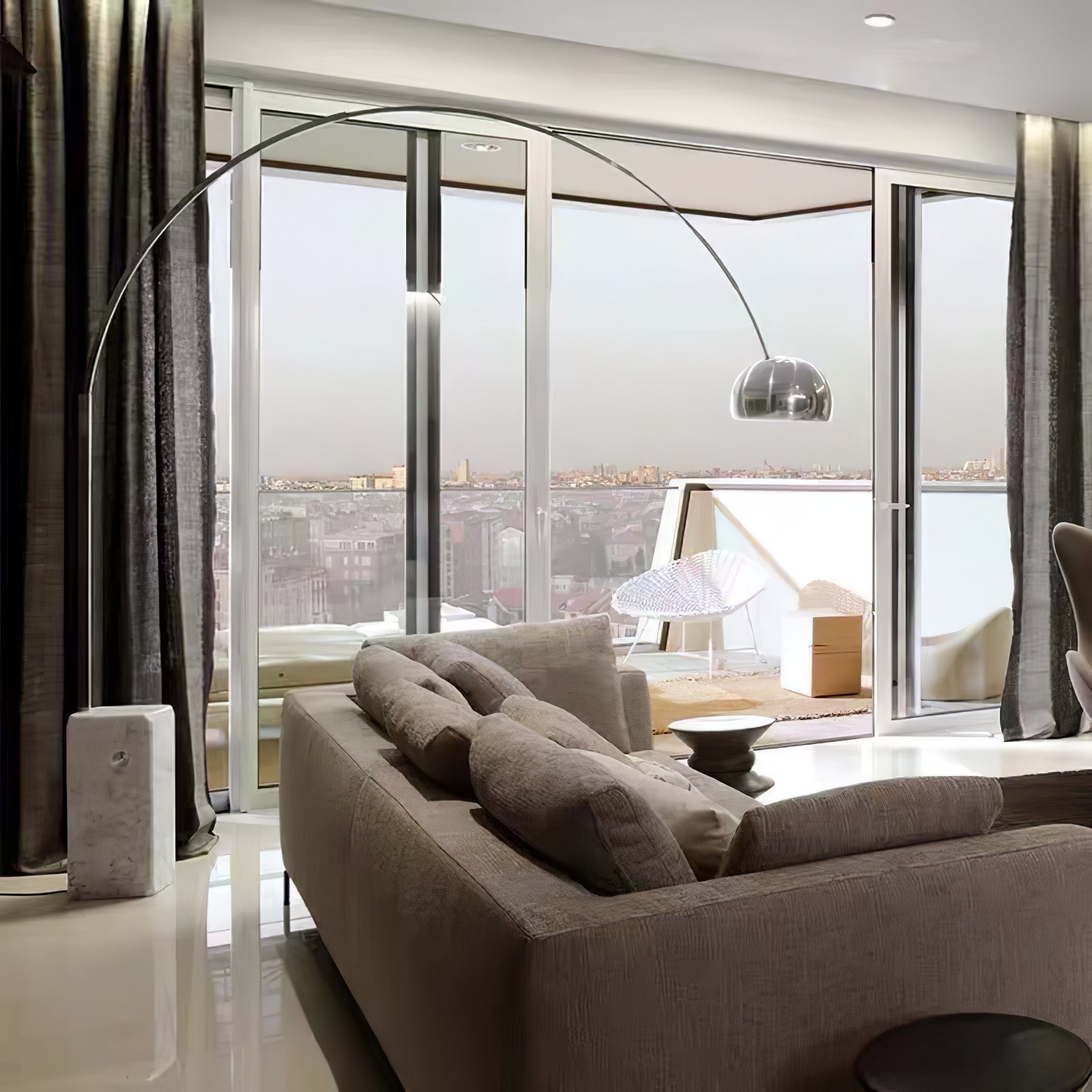 Alevra Steel Marble Floor Lamp - Letslighting