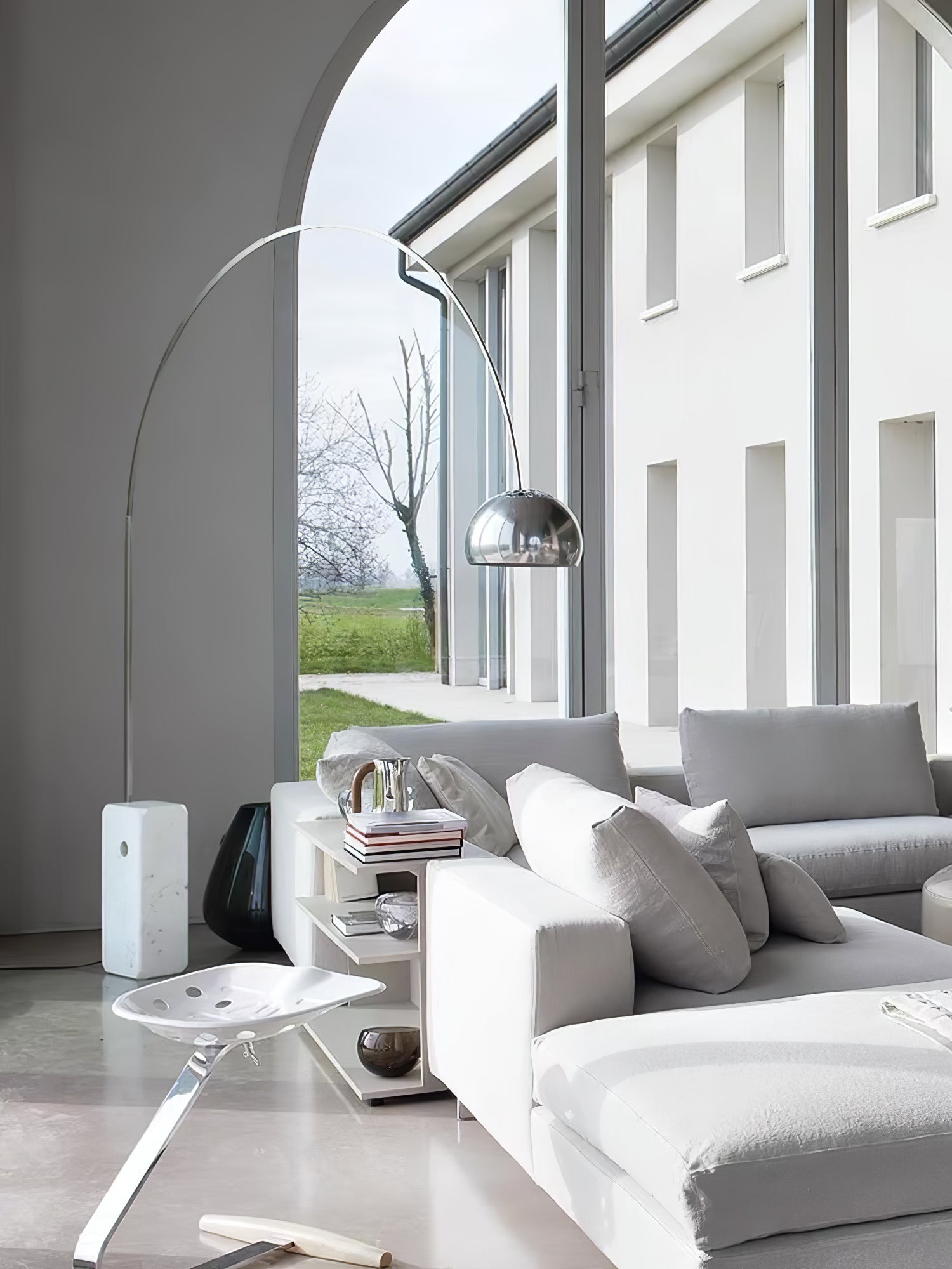 Alevra Steel Marble Floor Lamp - Letslighting