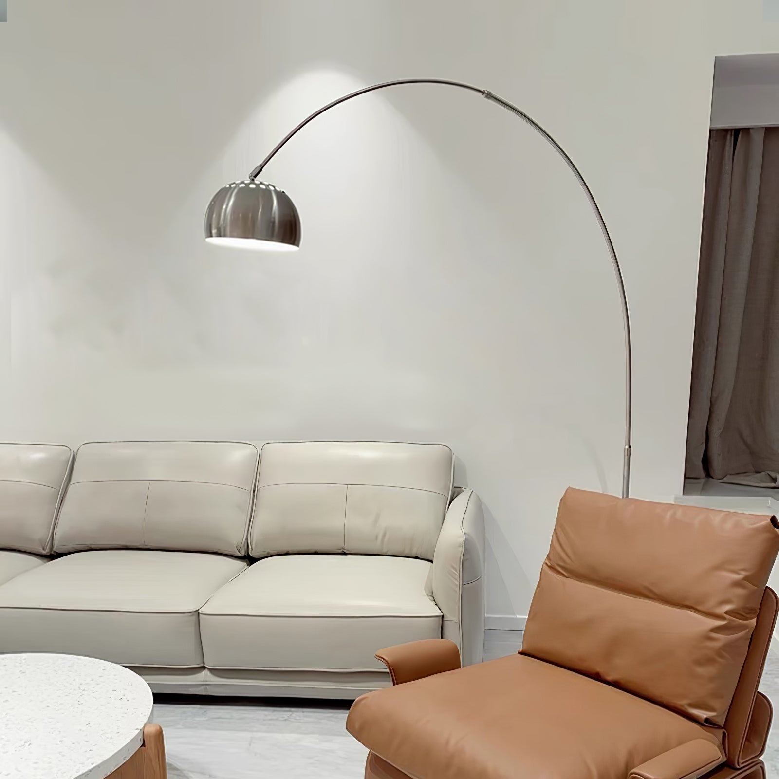 Alevra Steel Marble Floor Lamp - Letslighting