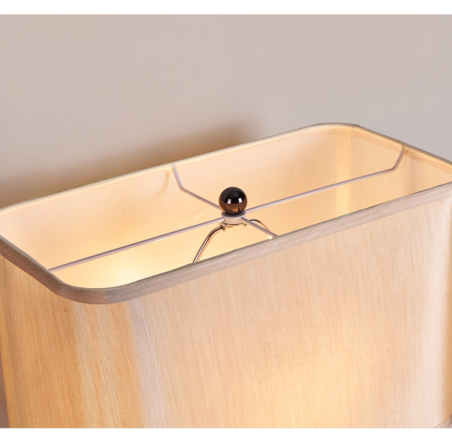 Arco Elegant Travertine & Fabric Table Lamp