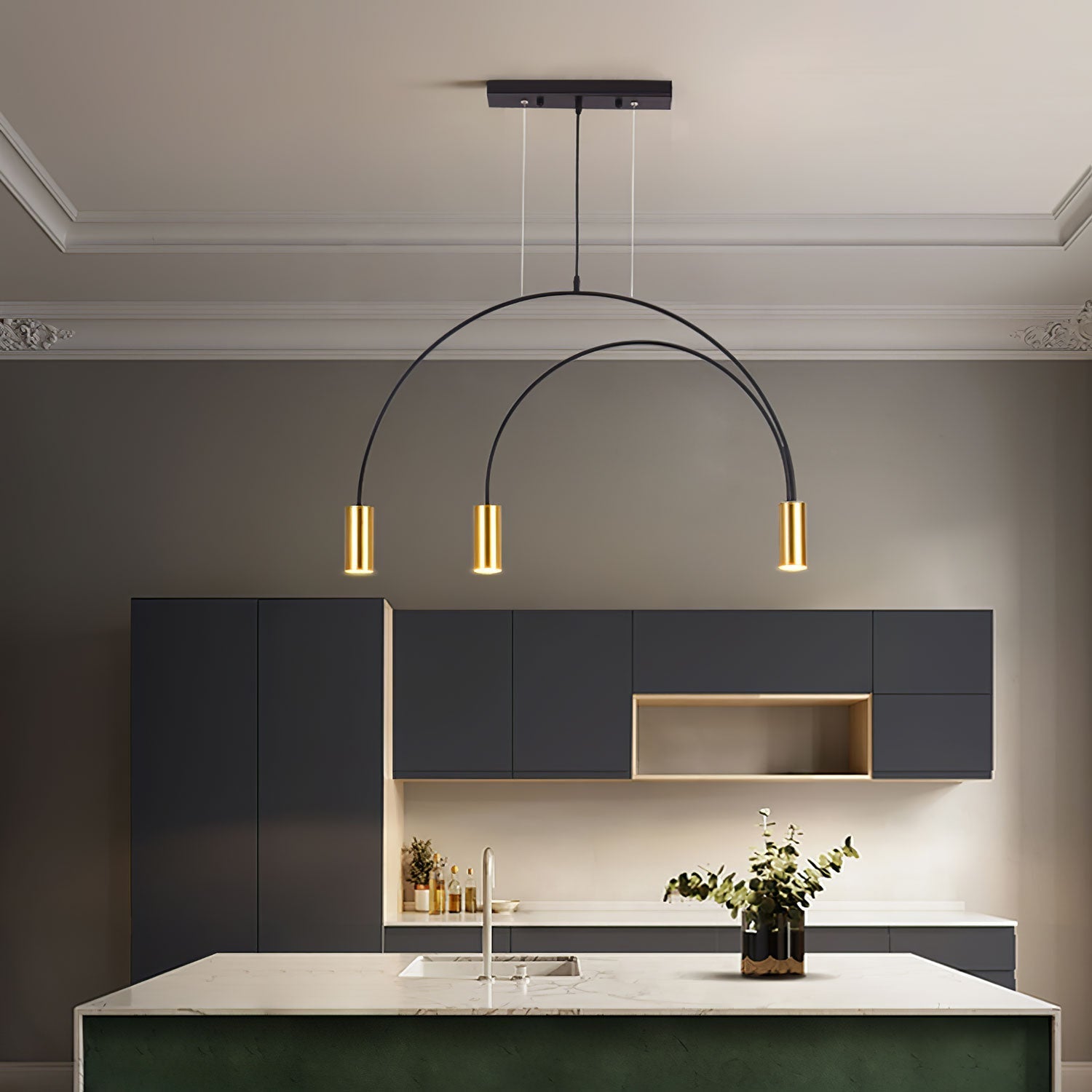 Solara Pendant Lamp Overlapping Cylinder Minimalist Dining Room - Letslighting