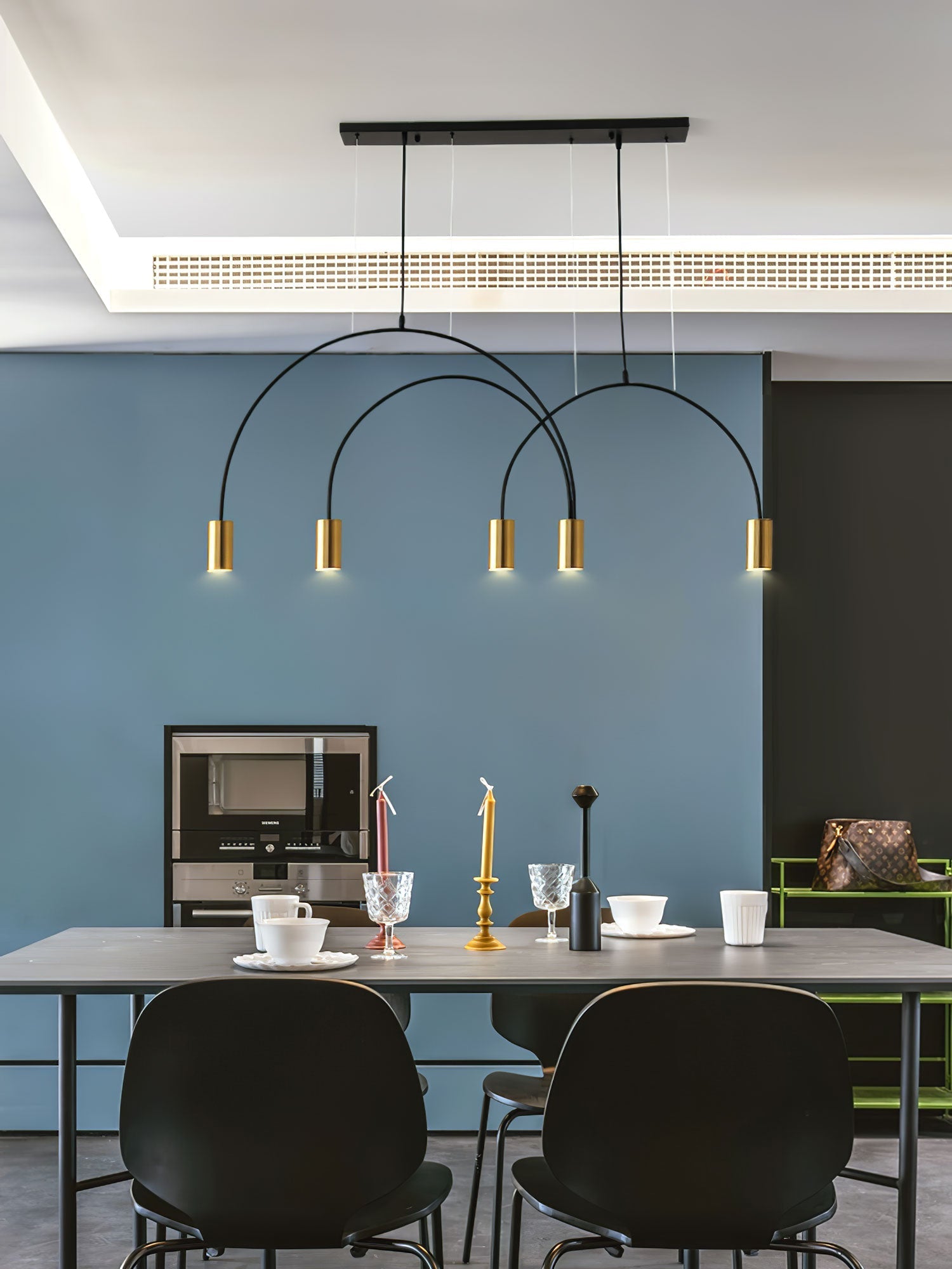 Solara Pendant Lamp Overlapping Cylinder Minimalist Dining Room - Letslighting