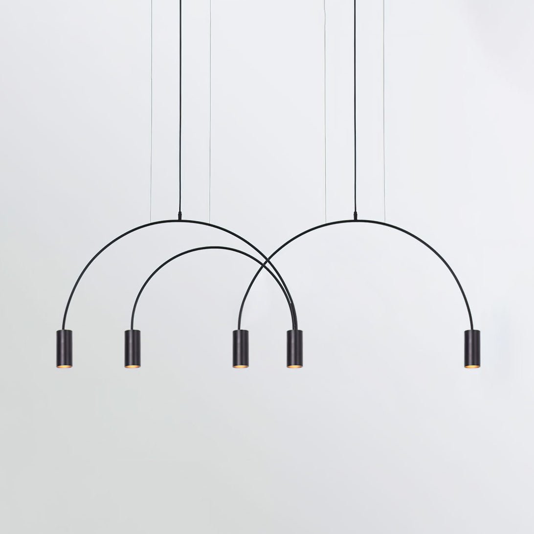 Solara Pendant Lamp Overlapping Cylinder Minimalist Dining Room - Letslighting