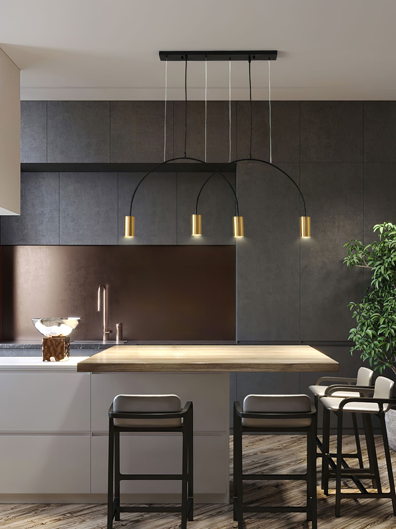 Solara Pendant Lamp Overlapping Cylinder Minimalist Dining Room - Letslighting