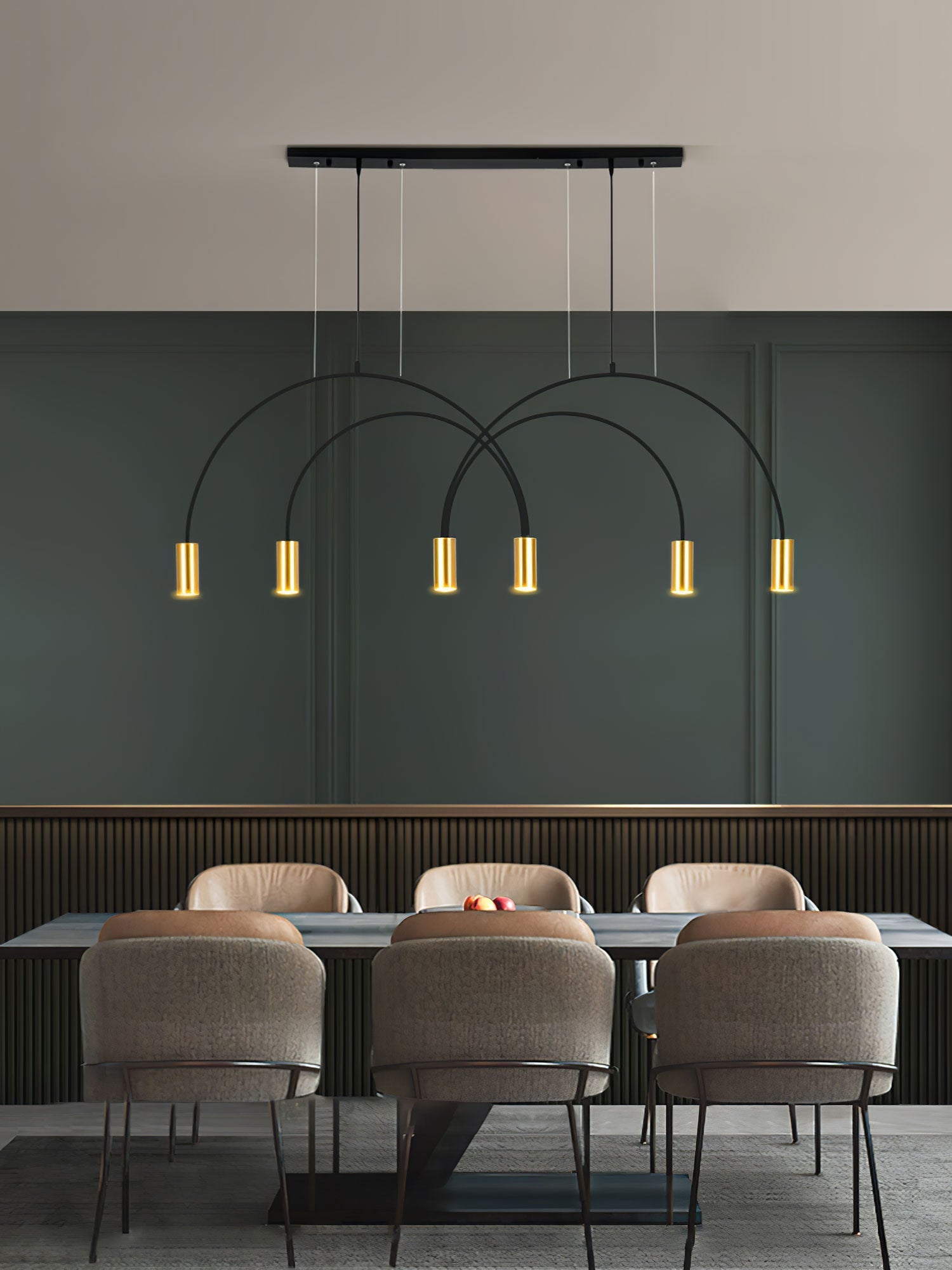 Solara Pendant Lamp Overlapping Cylinder Minimalist Dining Room - Letslighting
