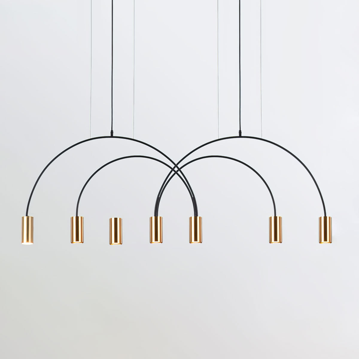 Solara Pendant Lamp Overlapping Cylinder Minimalist Dining Room - Letslighting