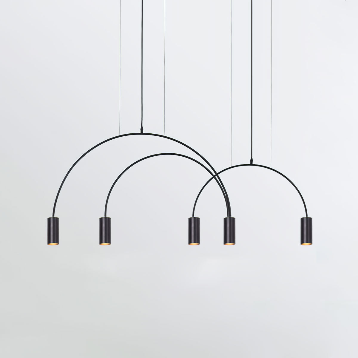 Solara Pendant Lamp Overlapping Cylinder Minimalist Dining Room - Letslighting