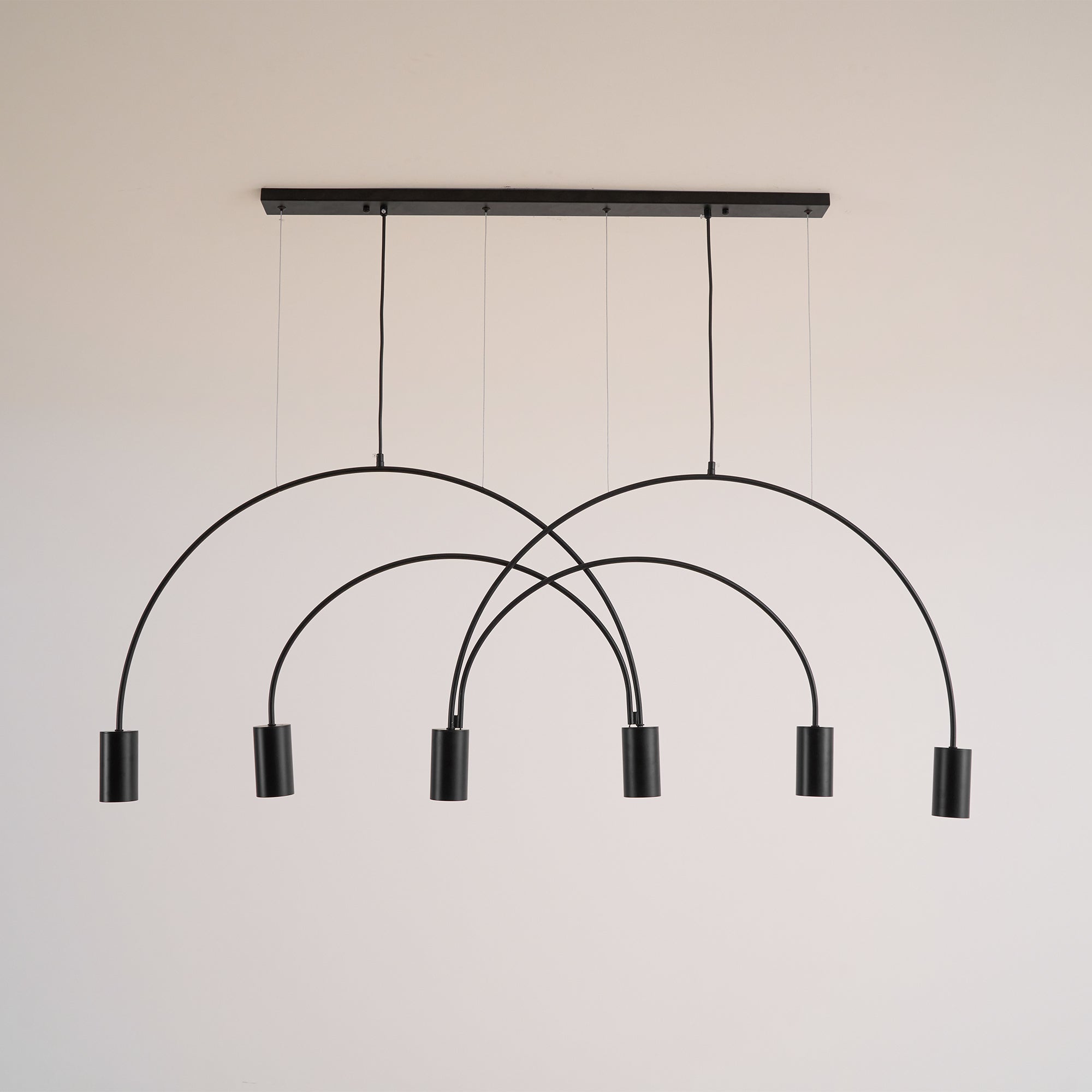 Solara Pendant Lamp Overlapping Cylinder Minimalist Dining Room - Letslighting