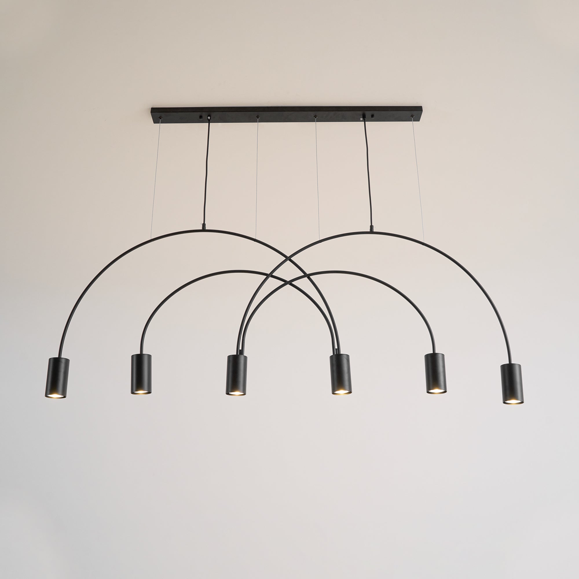 Solara Pendant Lamp Overlapping Cylinder Minimalist Dining Room - Letslighting