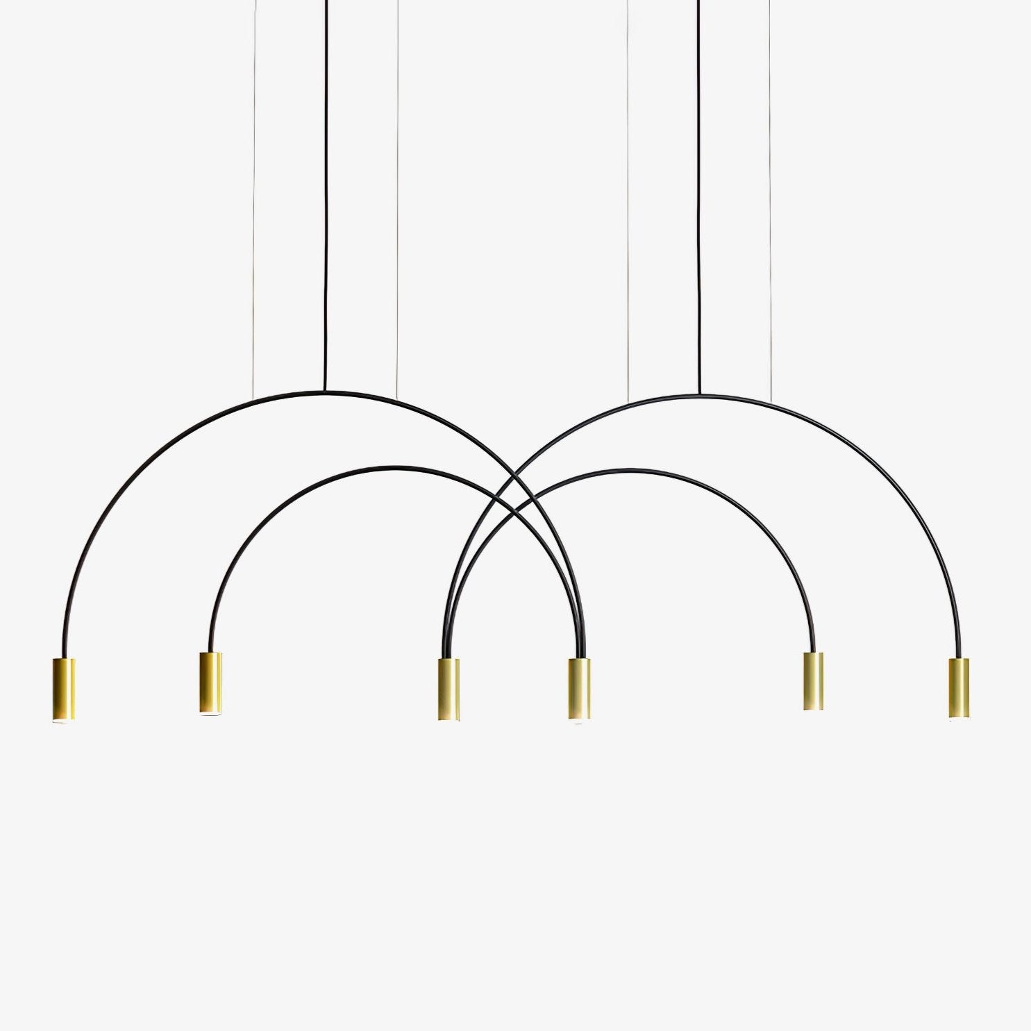 Solara Pendant Lamp Overlapping Cylinder Minimalist Dining Room - Letslighting