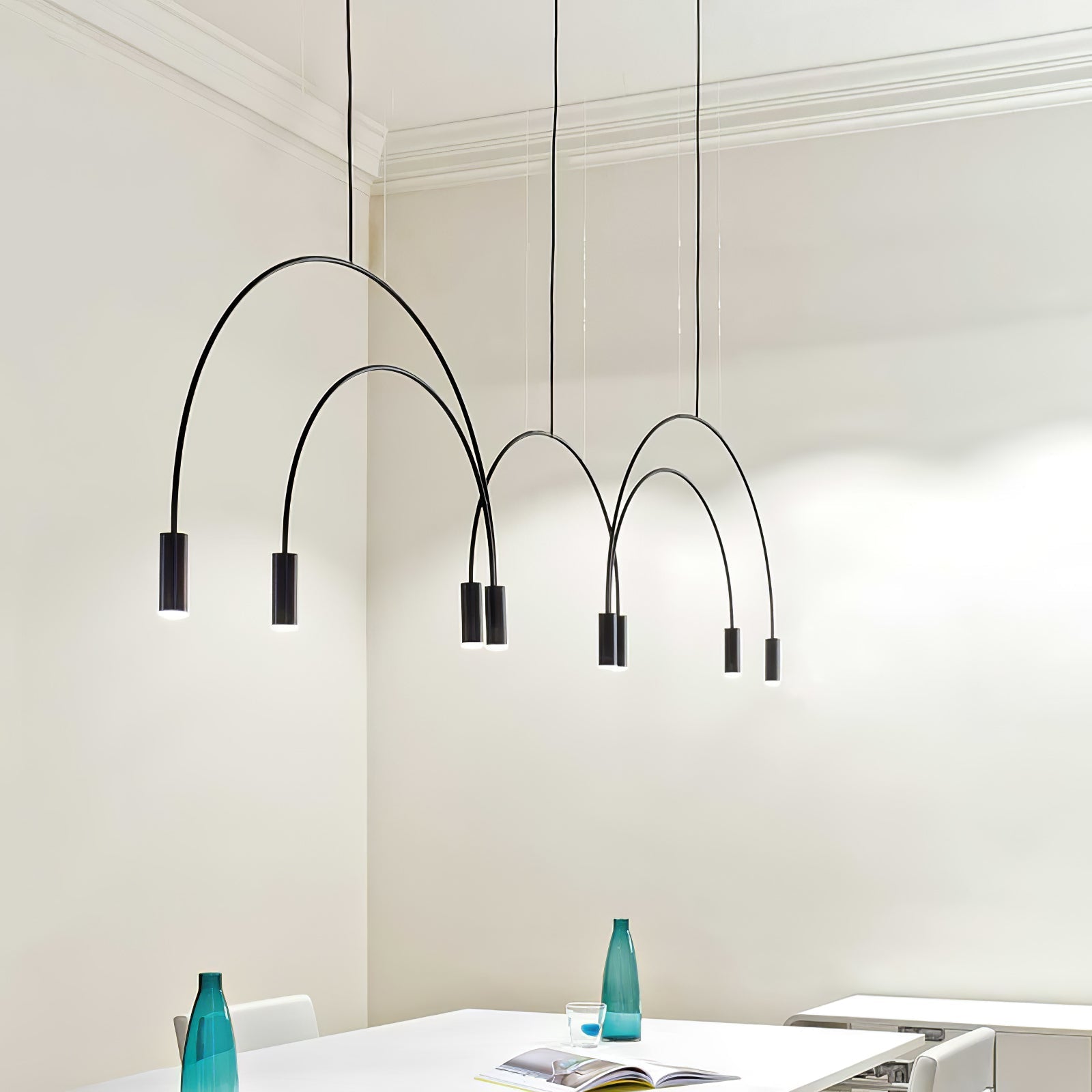Solara Pendant Lamp Overlapping Cylinder Minimalist Dining Room - Letslighting