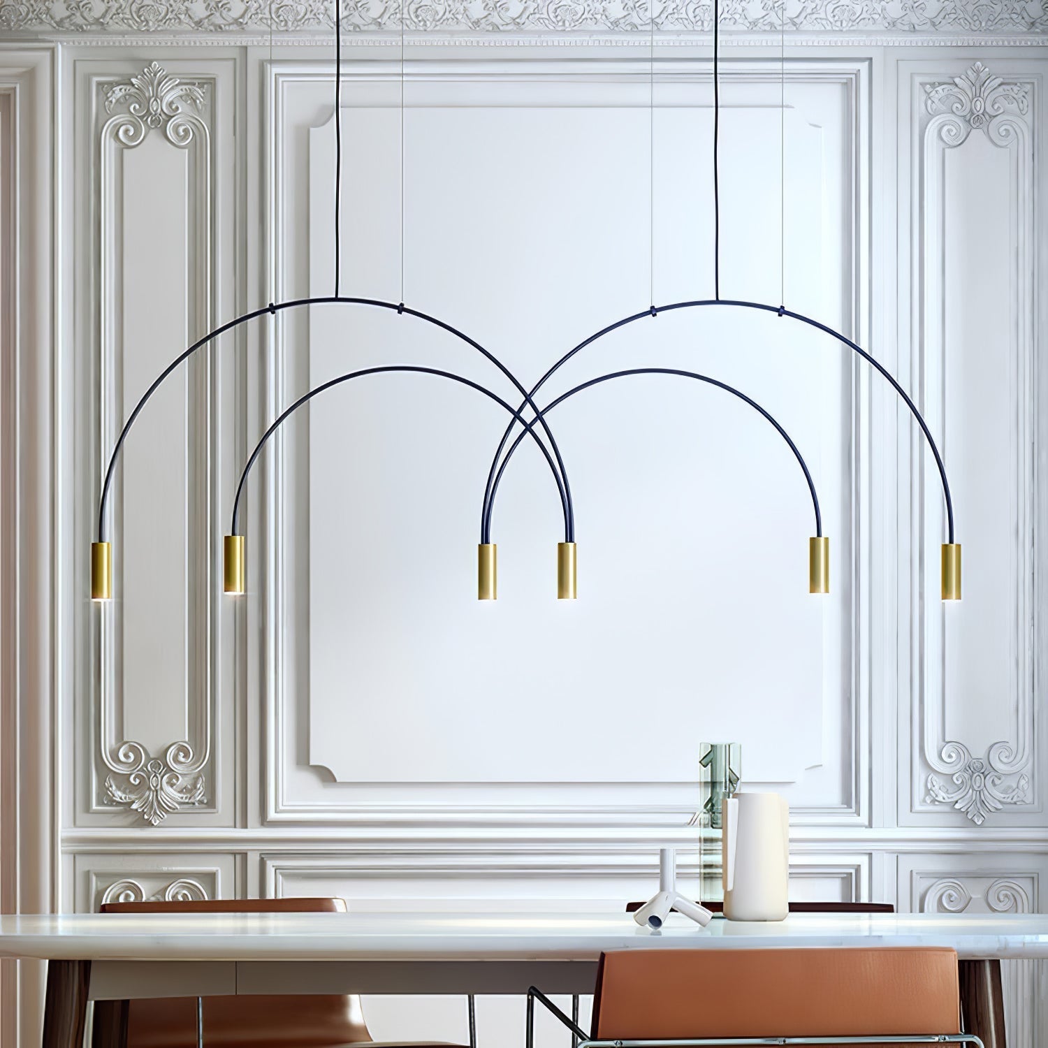 Solara Pendant Lamp Overlapping Cylinder Minimalist Dining Room - Letslighting