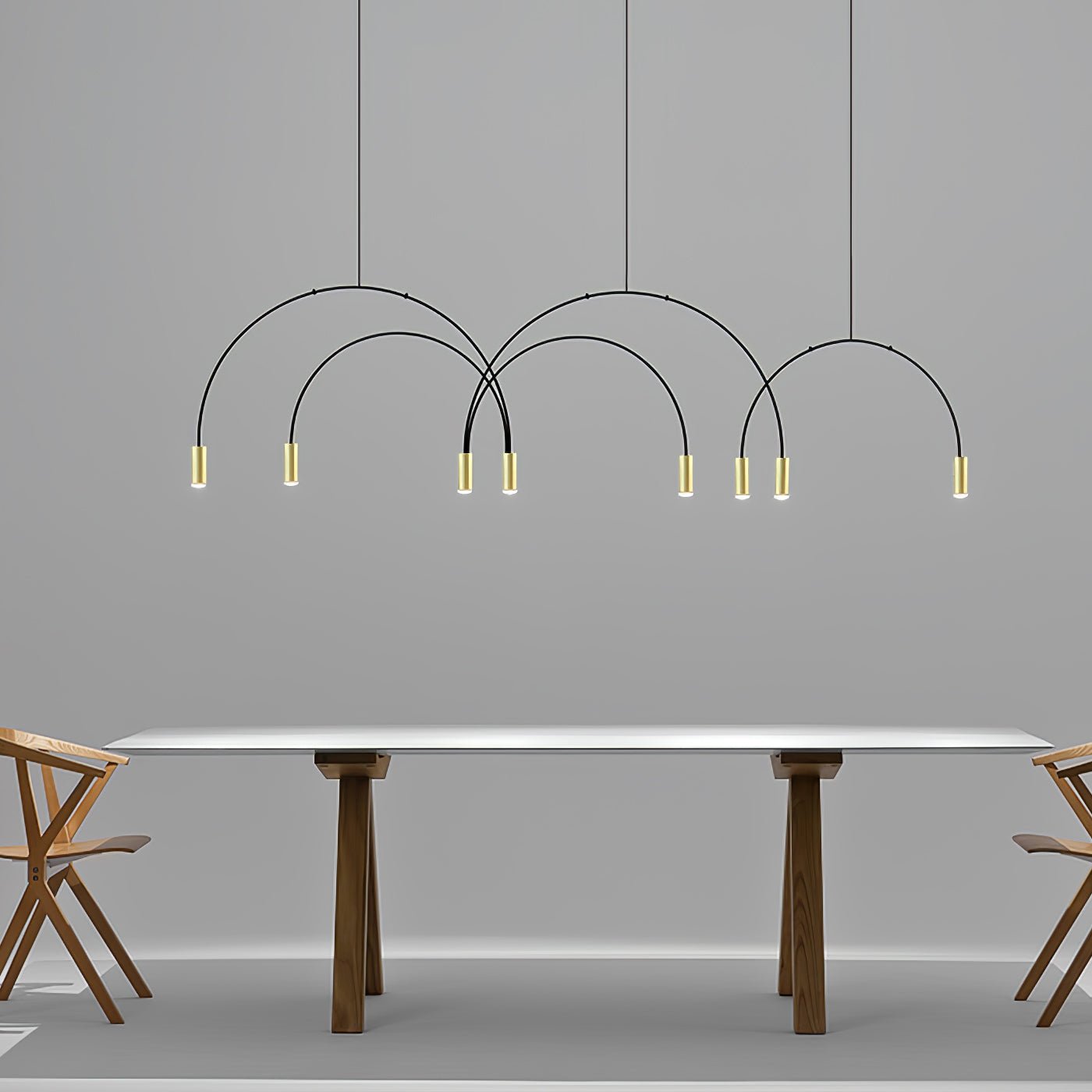Solara Pendant Lamp Overlapping Cylinder Minimalist Dining Room - Letslighting