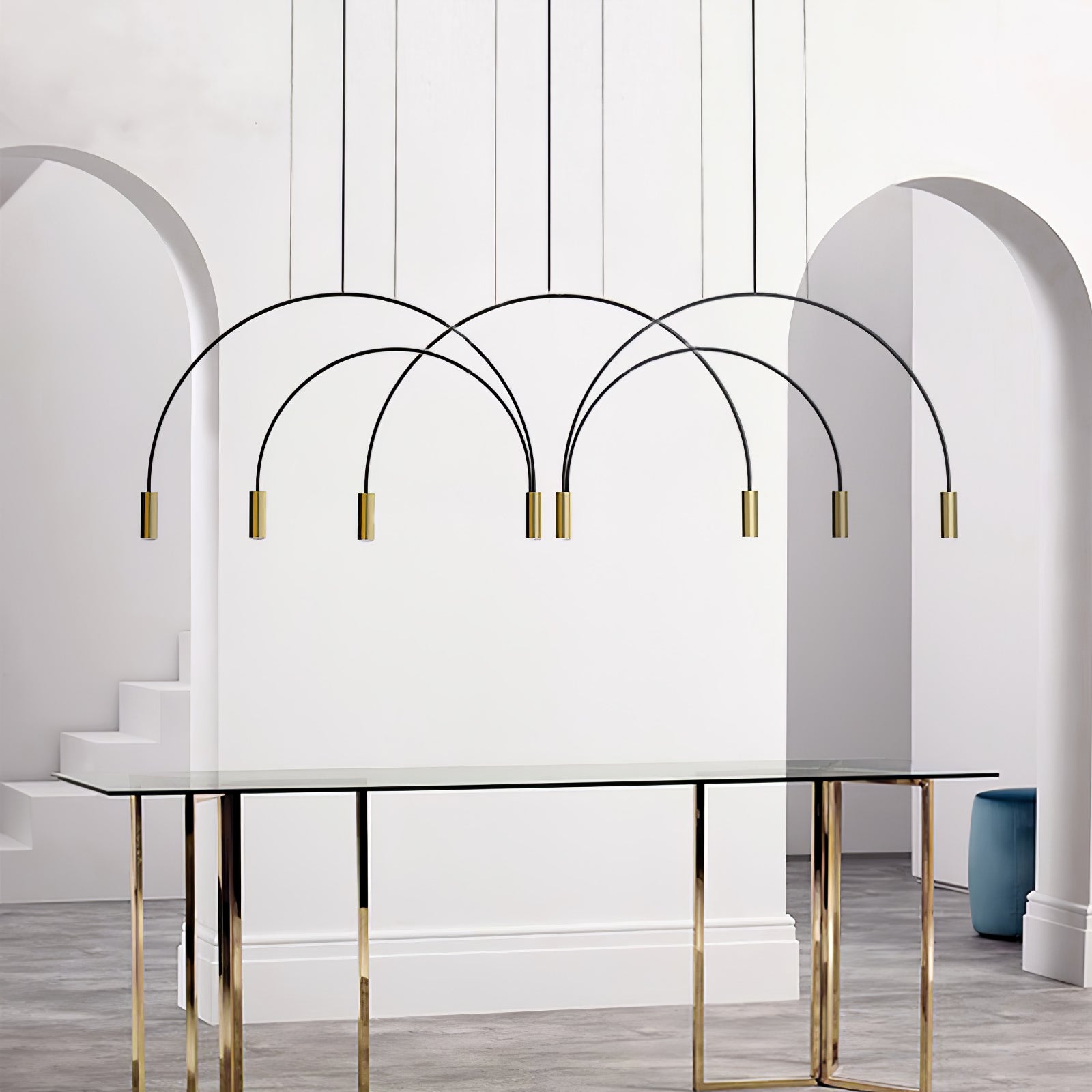 Solara Pendant Lamp Overlapping Cylinder Minimalist Dining Room - Letslighting