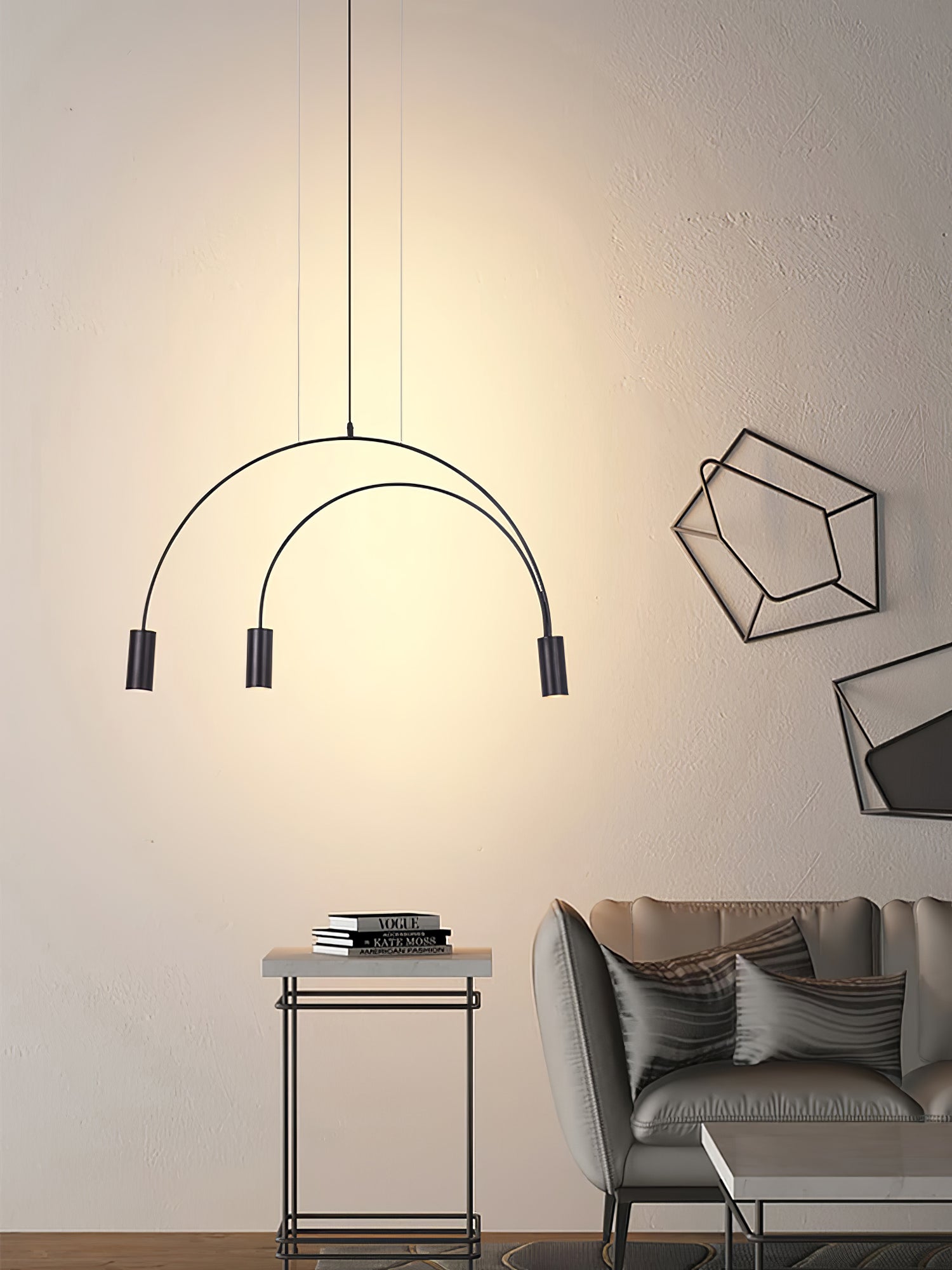 Solara Pendant Lamp Overlapping Cylinder Minimalist Dining Room - Letslighting