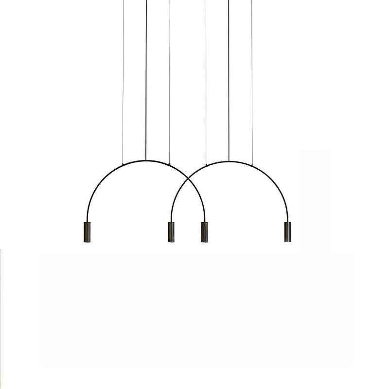 Solara Pendant Lamp Overlapping Cylinder Minimalist Dining Room - Letslighting