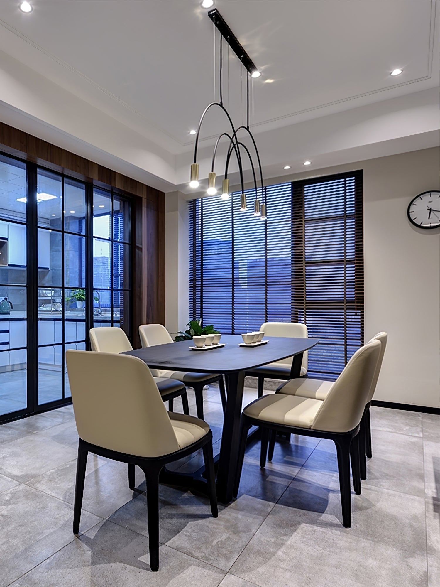 Solara Pendant Lamp Overlapping Cylinder Minimalist Dining Room - Letslighting