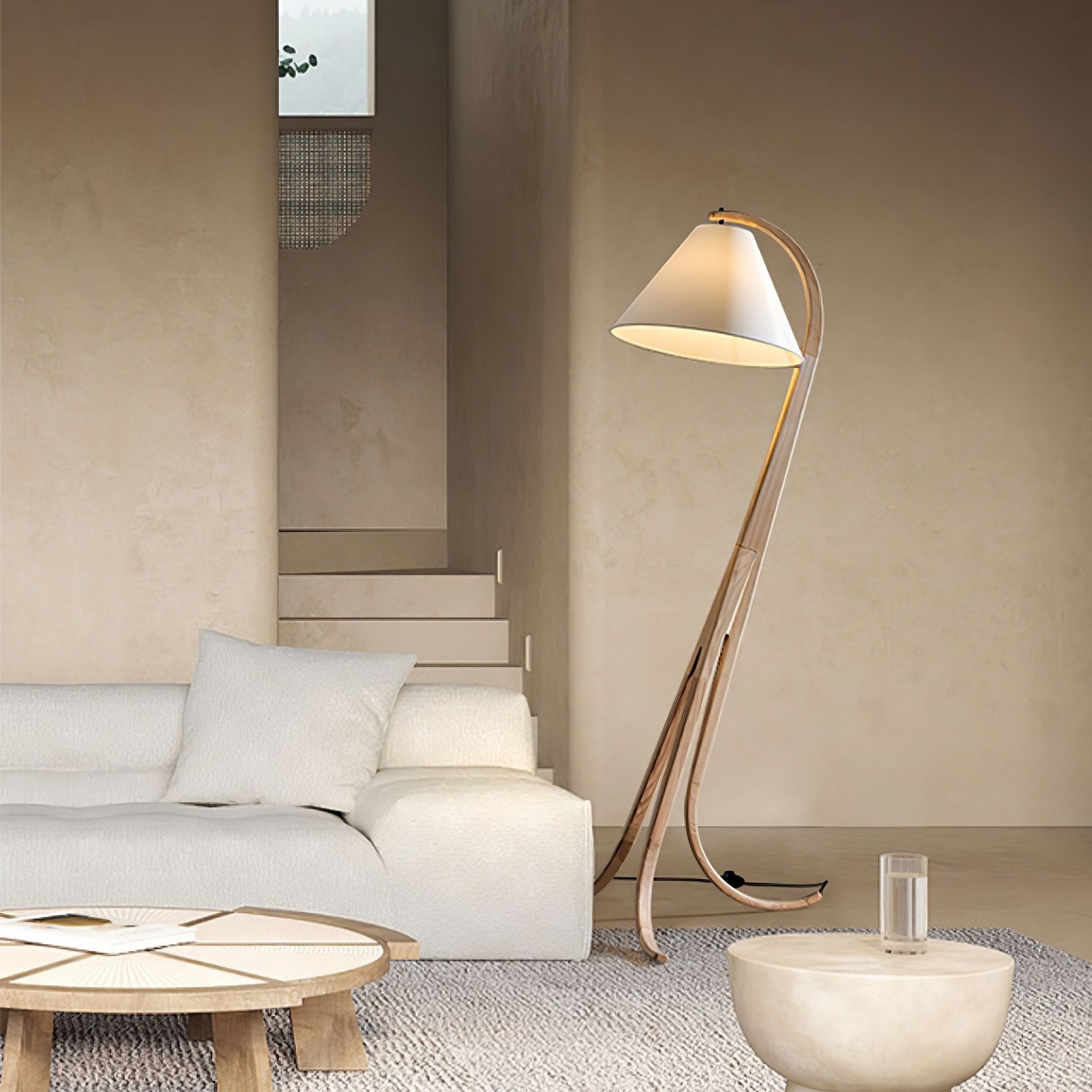 Udorila Curved Wood Floor Lamp - Blowlighting