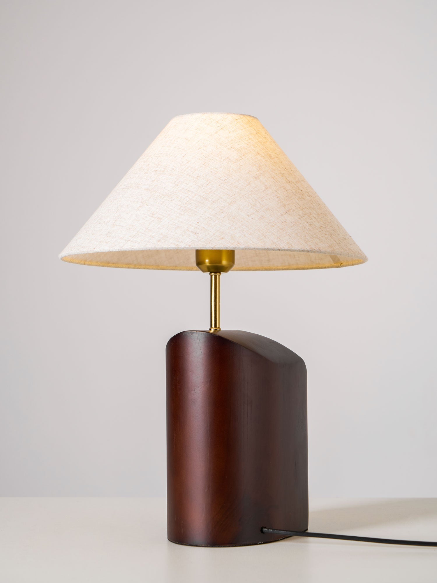 Curvan Wood Fabric Table Lamp - Letslighting