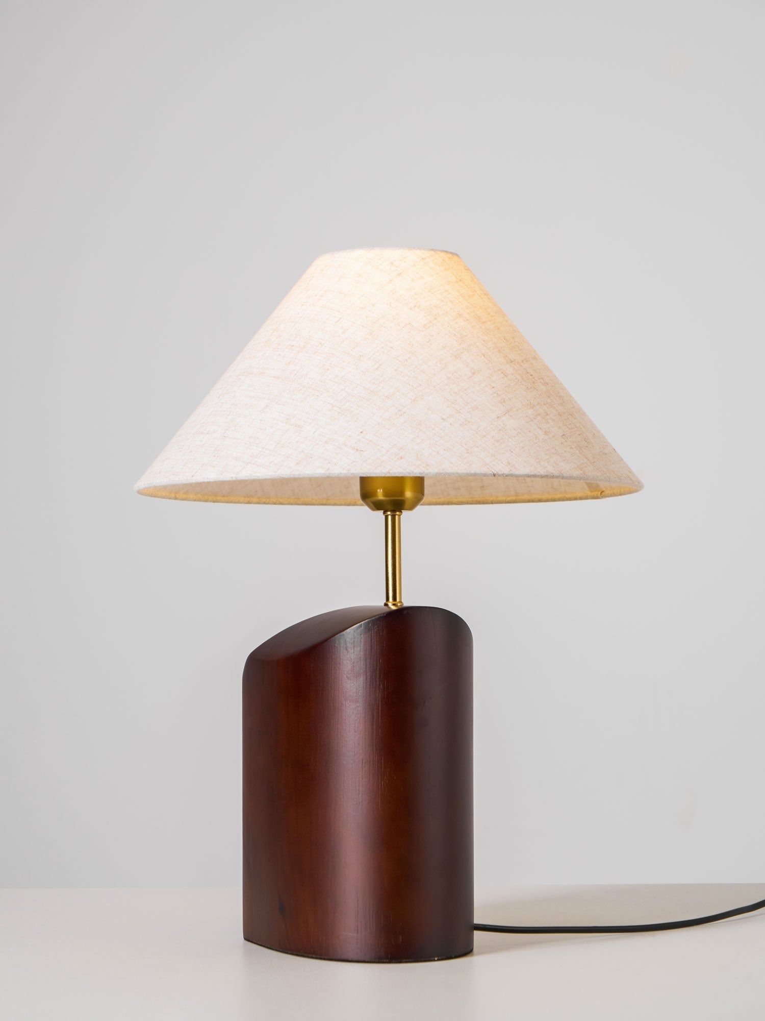Curvan Wood Fabric Table Lamp - Letslighting