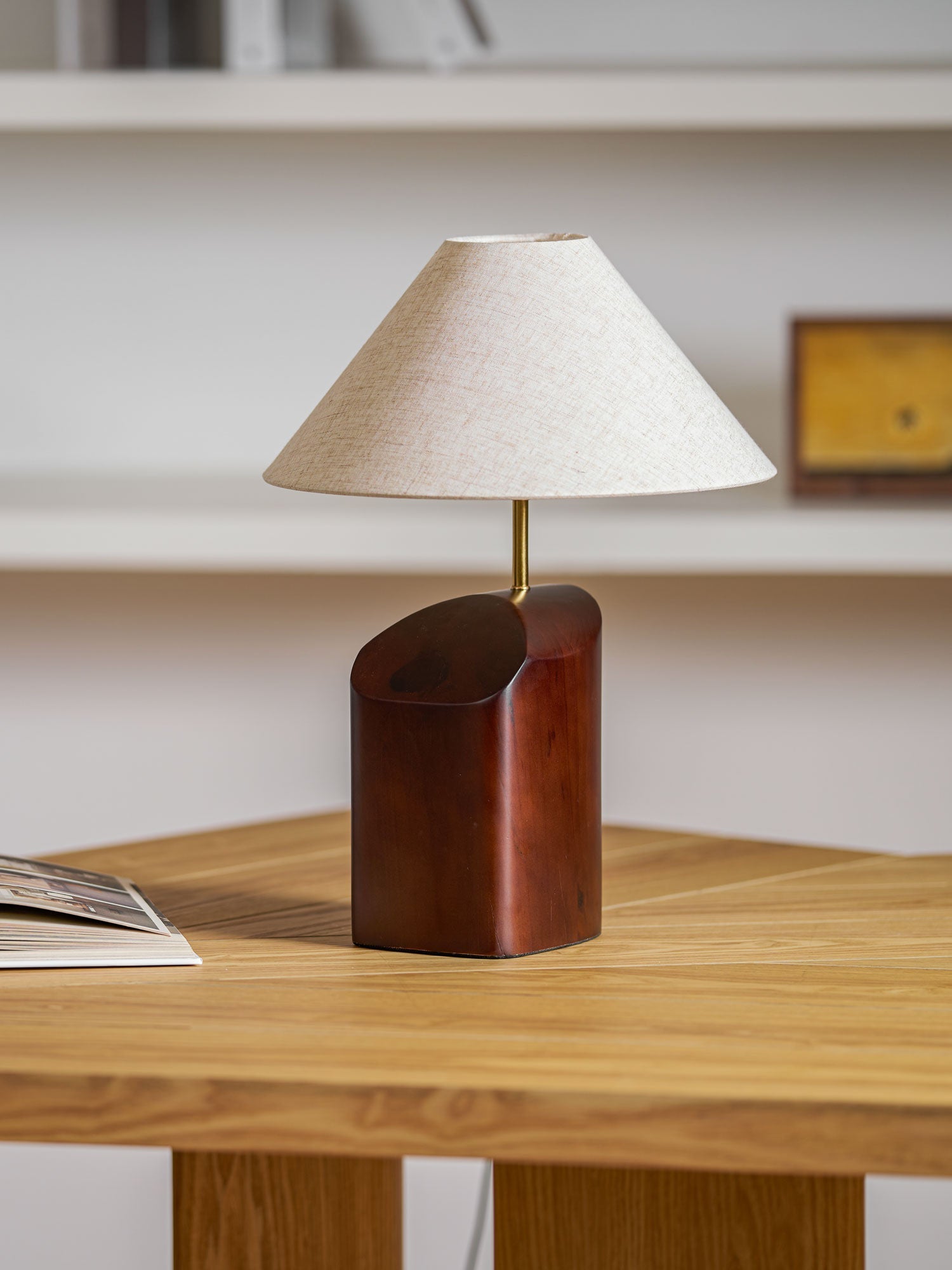 Curvan Wood Fabric Table Lamp - Letslighting
