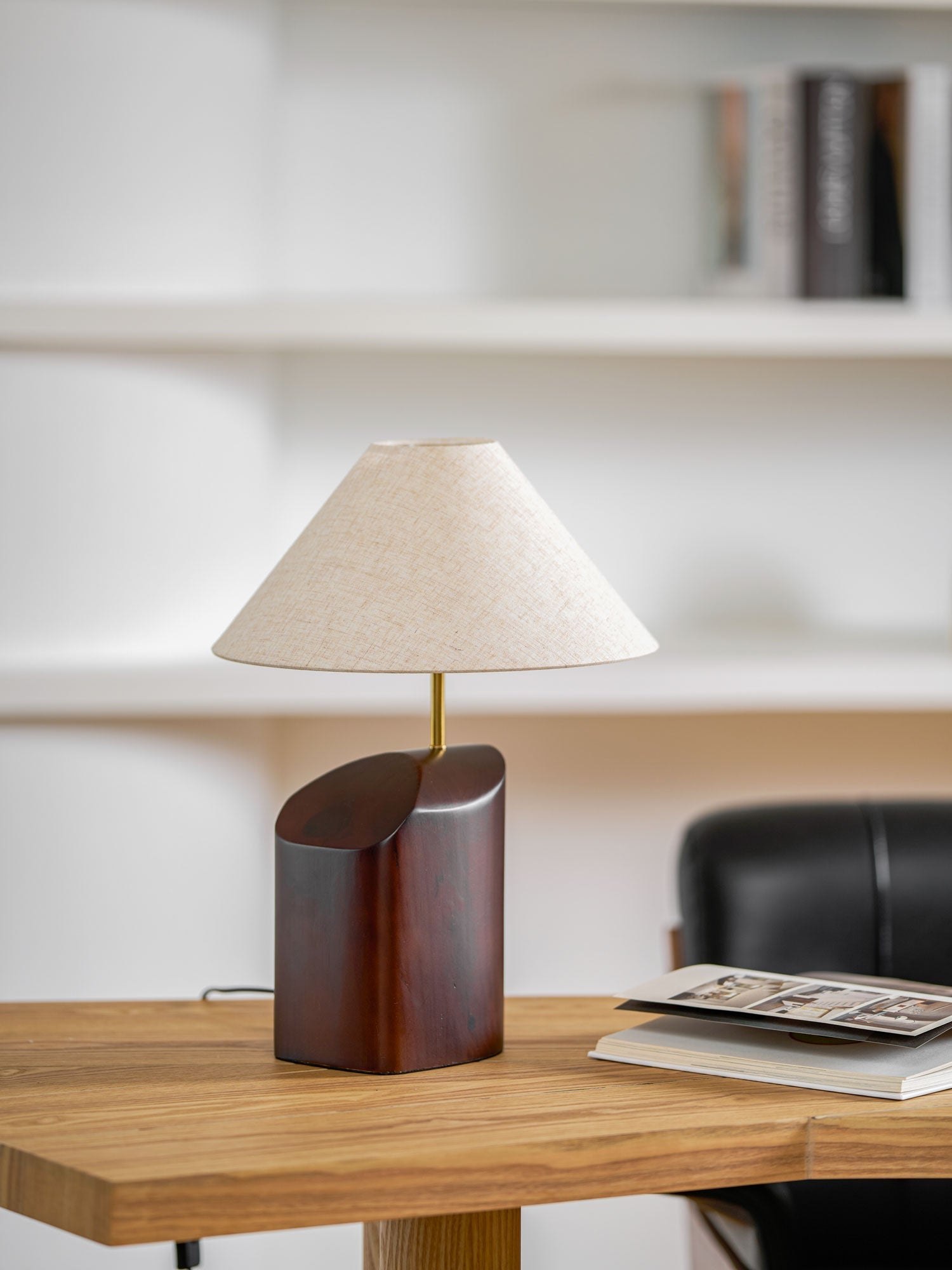 Curvan Wood Fabric Table Lamp - Letslighting