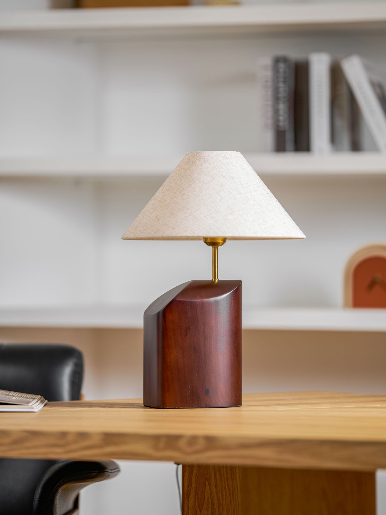 Curvan Wood Fabric Table Lamp - Letslighting