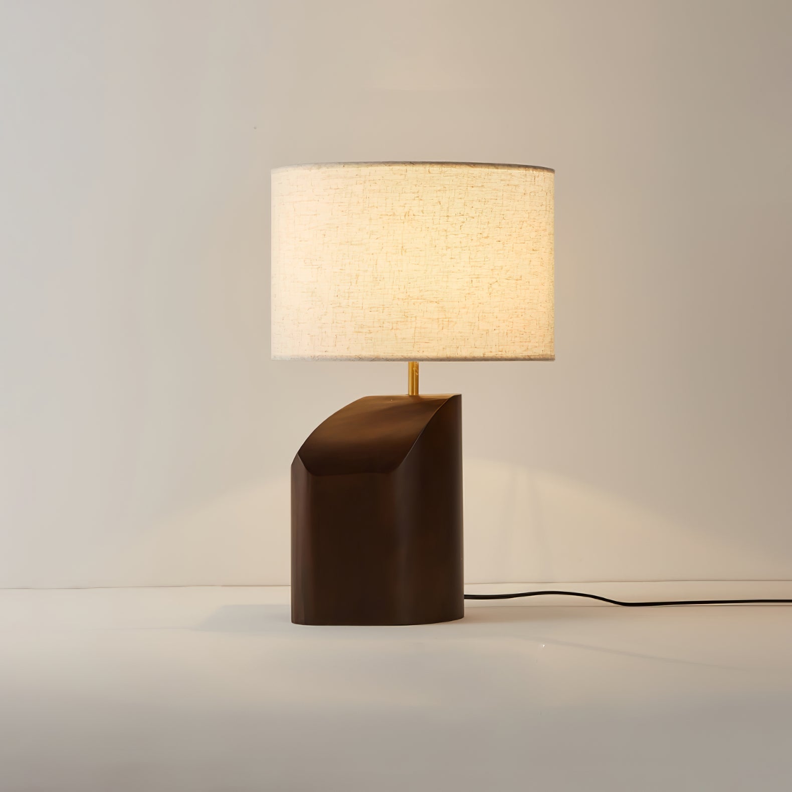 Curvan Wood Fabric Table Lamp - Letslighting